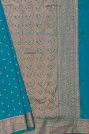 Peacock Green Dharmavaram Silk Paithani Saree with Copper Karnaphulli butti and double border