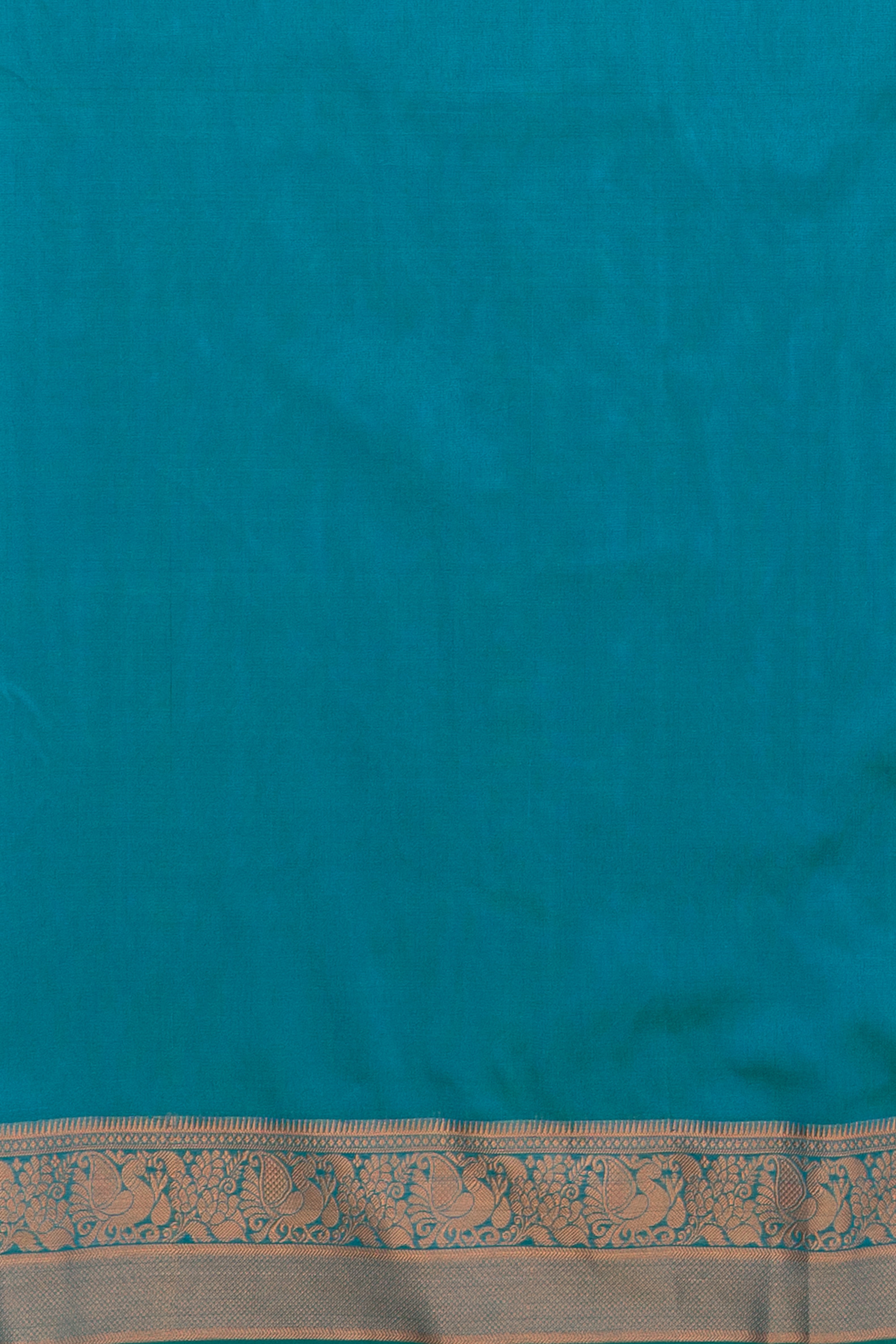 Peacock Green Dharmavaram Silk Paithani Saree with Copper Karnaphulli butti and double border