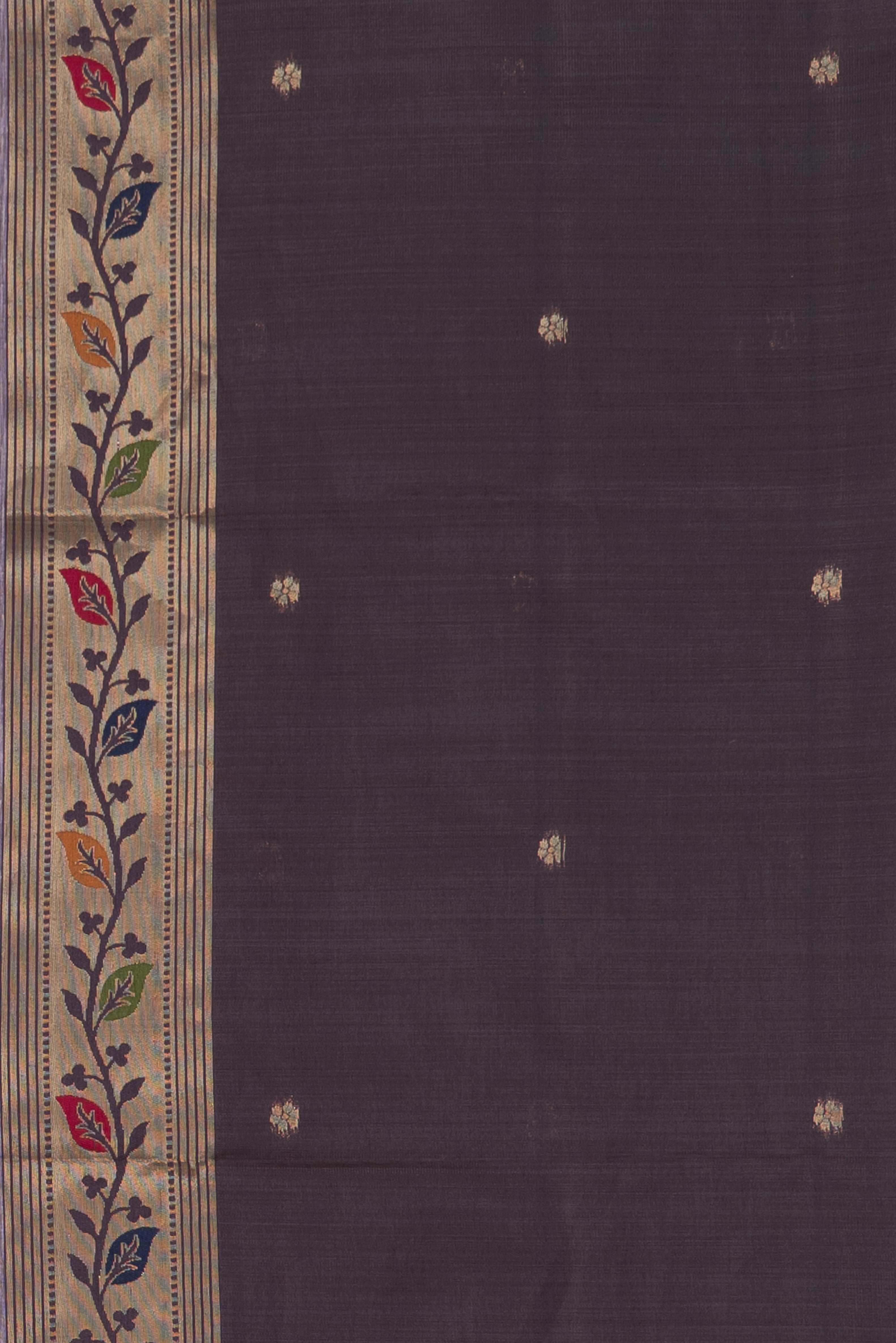 Pastel Purple Linen Paithani with Vriksh Pallu and contrast Dusky Purple blouse