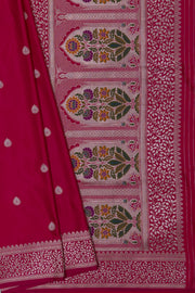 Rani Pink Katan Silk Banarasi Saree with Resham Meenakari Pallu