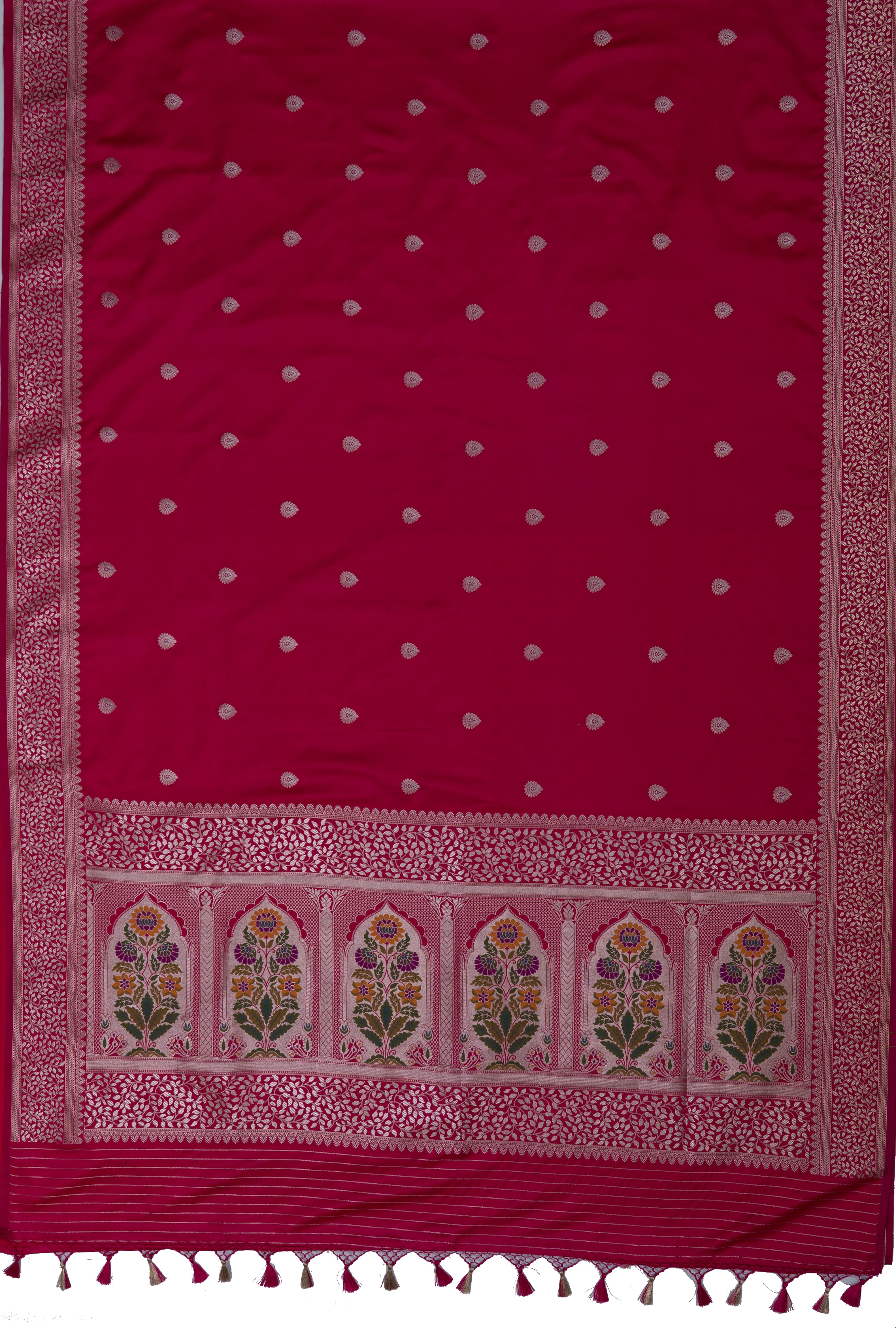 Rani Pink Katan Silk Banarasi Saree with Resham Meenakari Pallu