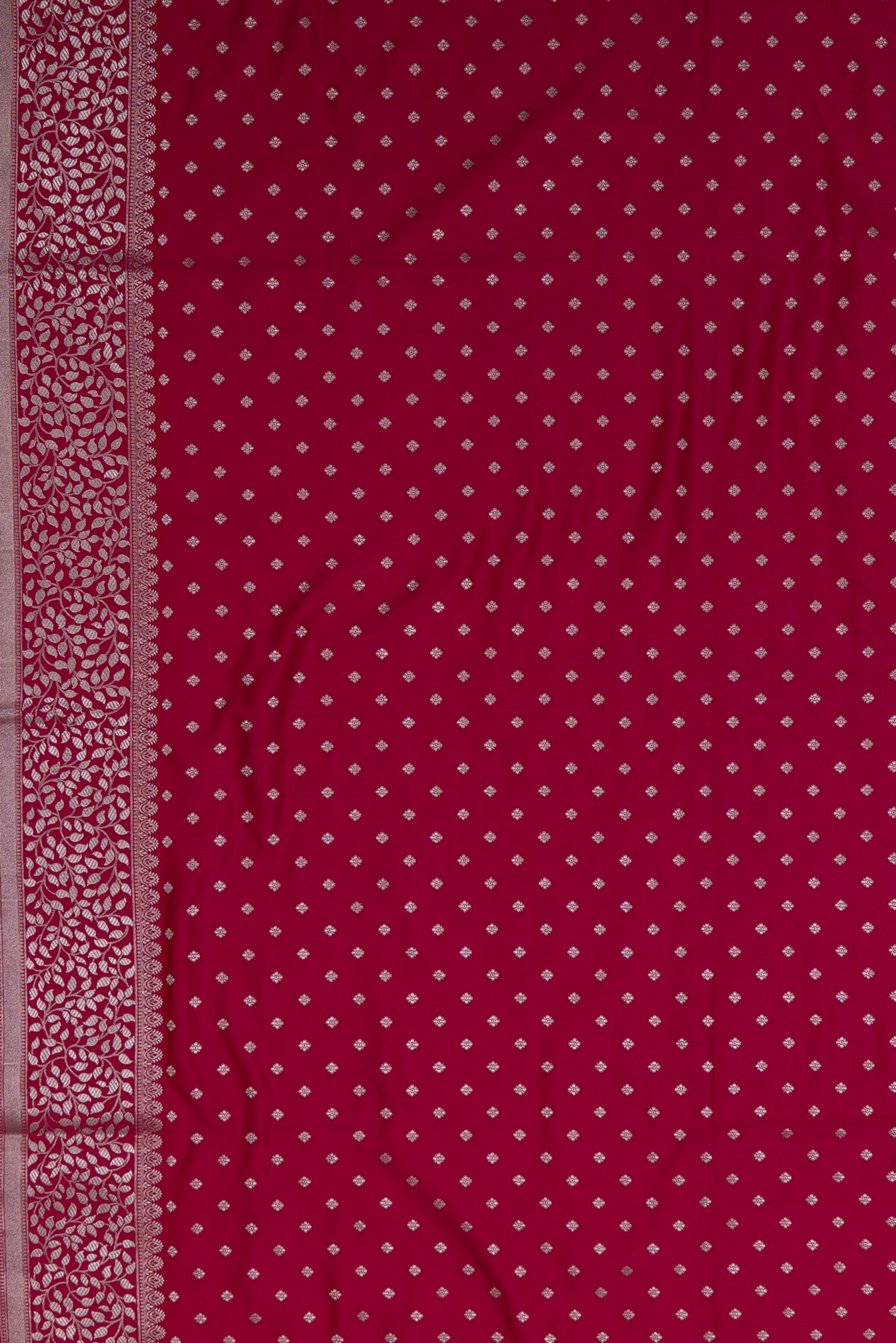 Rani Pink Katan Silk Banarasi Saree with Resham Meenakari Pallu