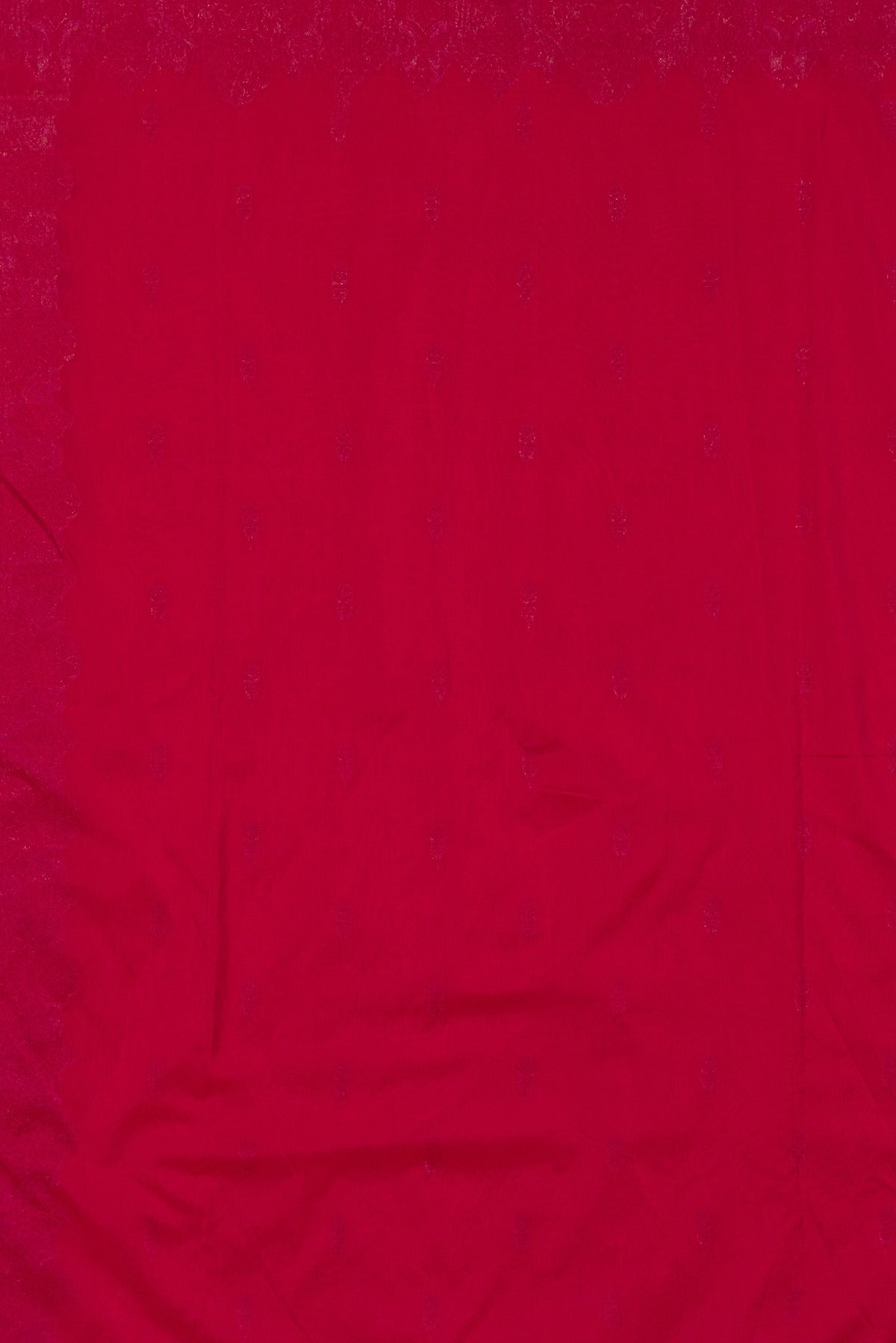 Dhoop Chaon Rani Red Katan Silk Banarasi Saree with Dual Zari border
