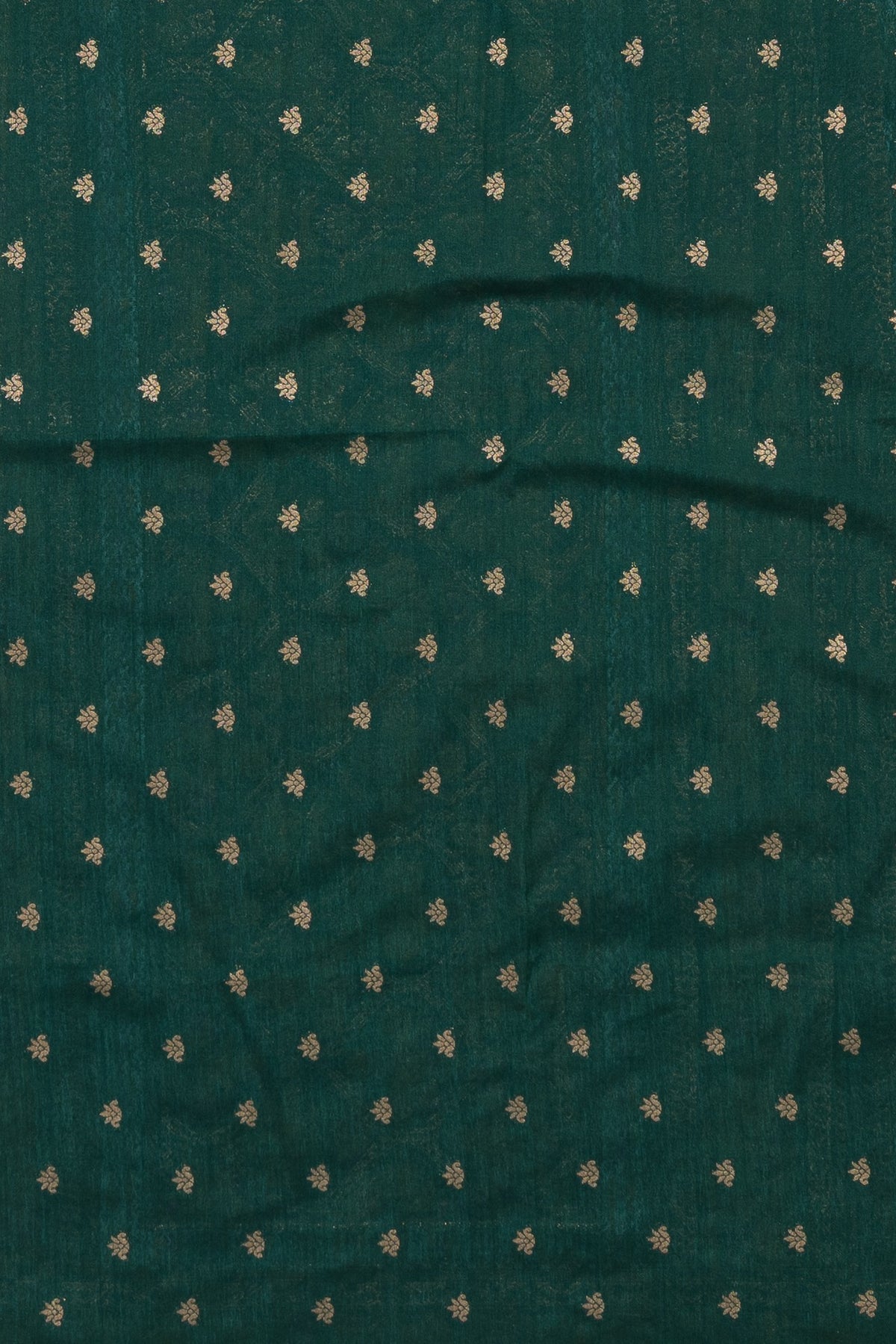 Forest Green Tussar Silk Patola Saree with Resham Threadwork Pallu