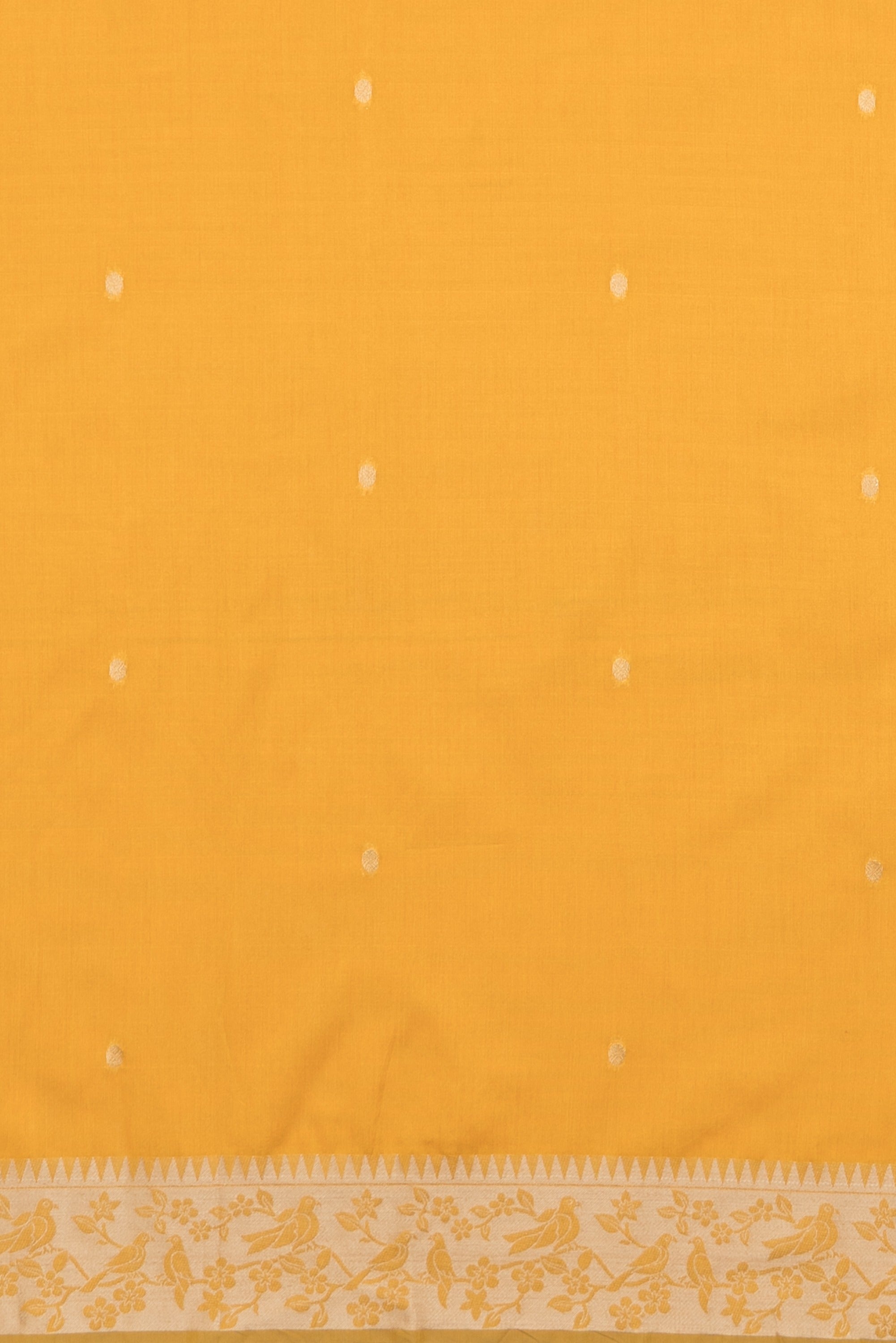 Haldi Yellow Tussar Silk Paithani Saree with Pakṣivana Pallu