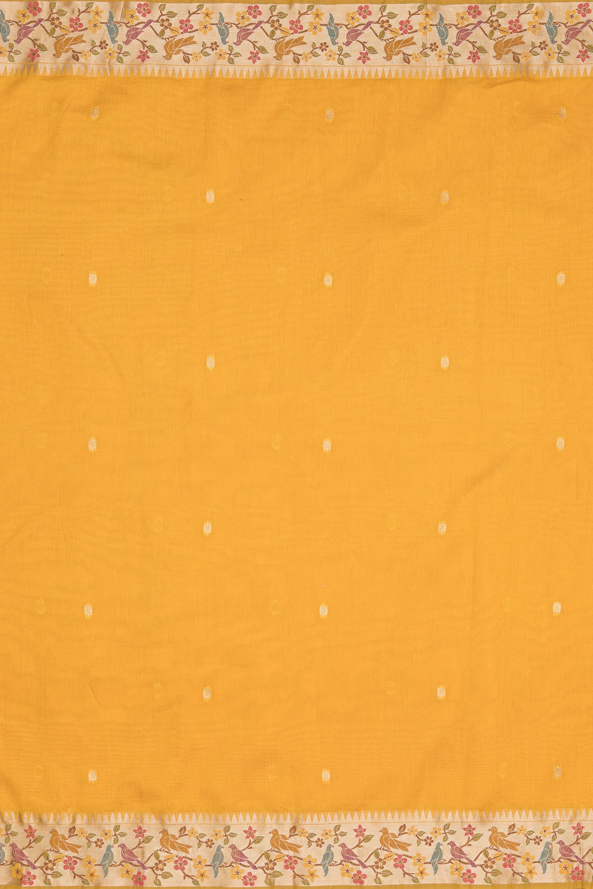 Haldi Yellow Tussar Silk Paithani Saree with Pakṣivana Pallu