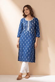 Indigo Blue Nilambara Kurti with Chikankari Work