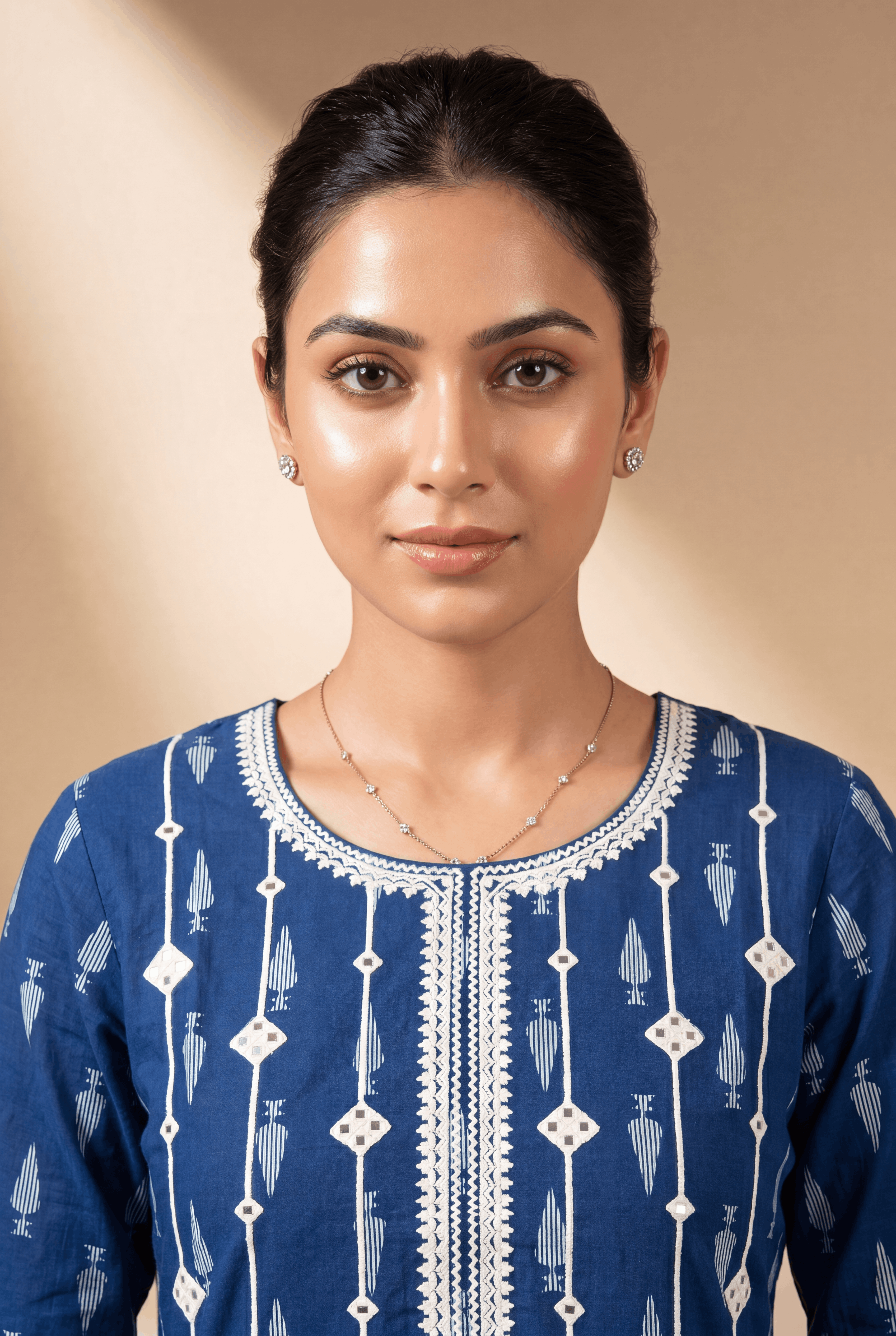 Indigo Blue Nilambara Kurti with Chikankari Work