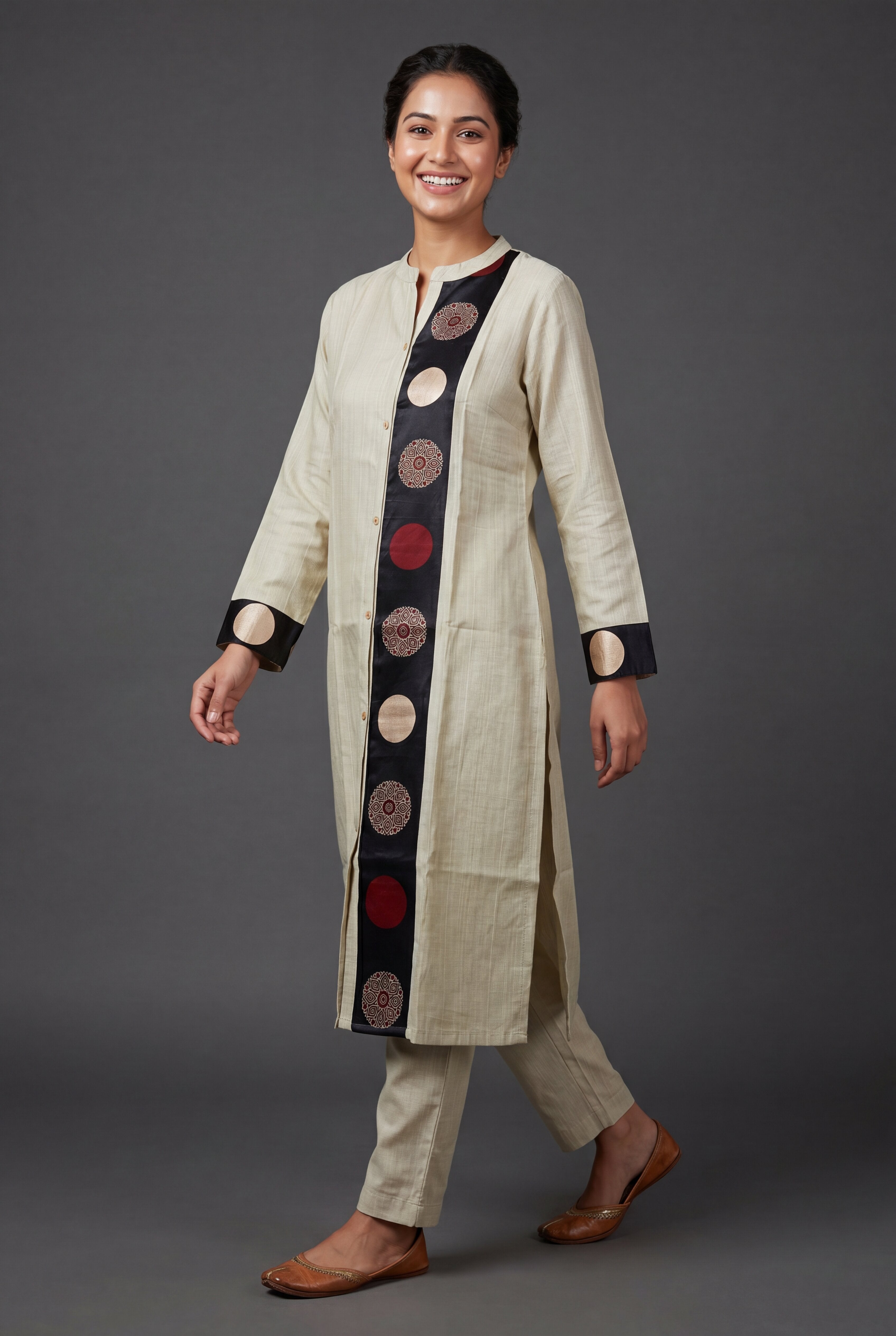 Beige Mayanka Kurti with Mandala Motifs