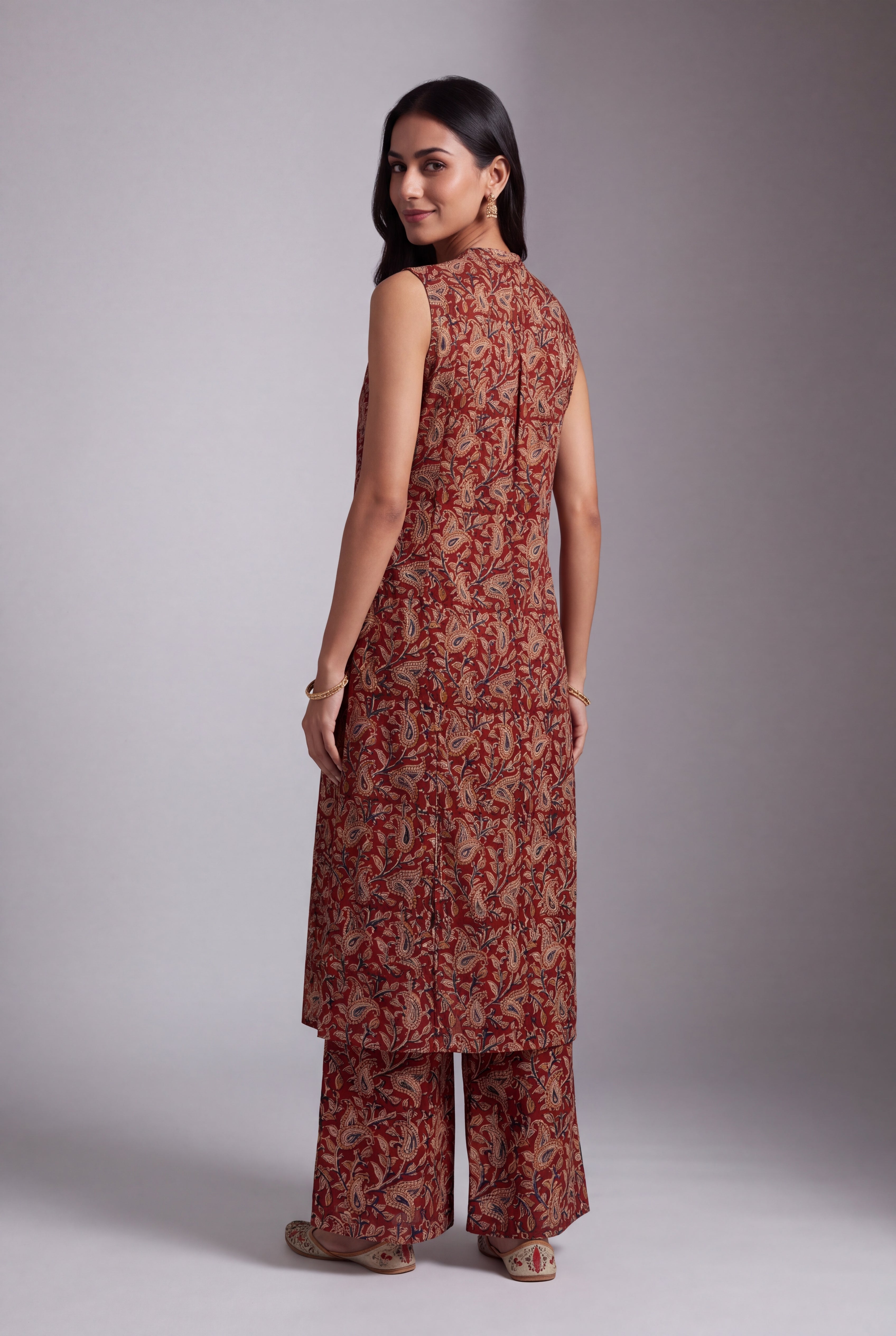 Rust Kalamkari inspired Amra Print Co-ord Set