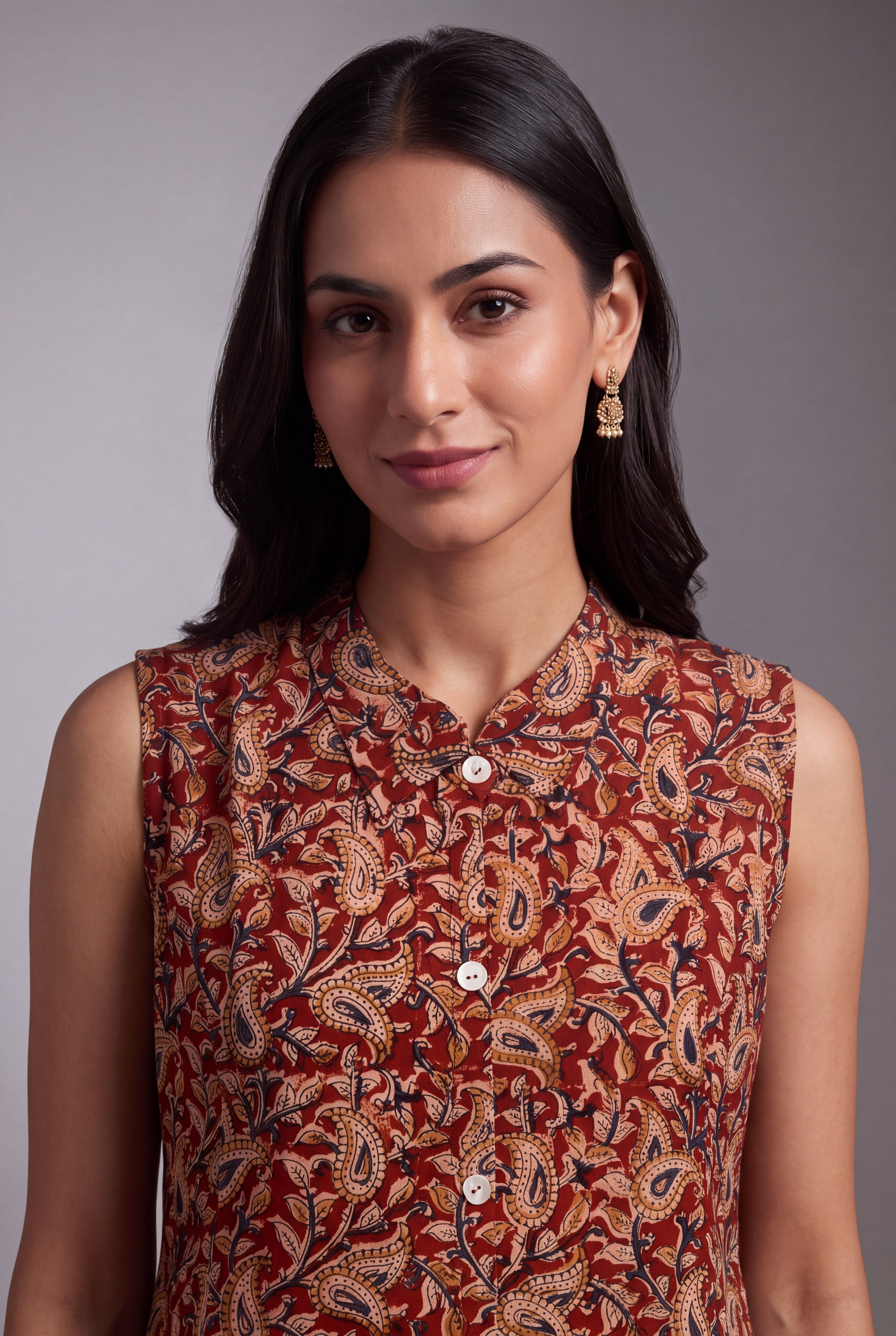 Rust Kalamkari inspired Amra Print Co-ord Set