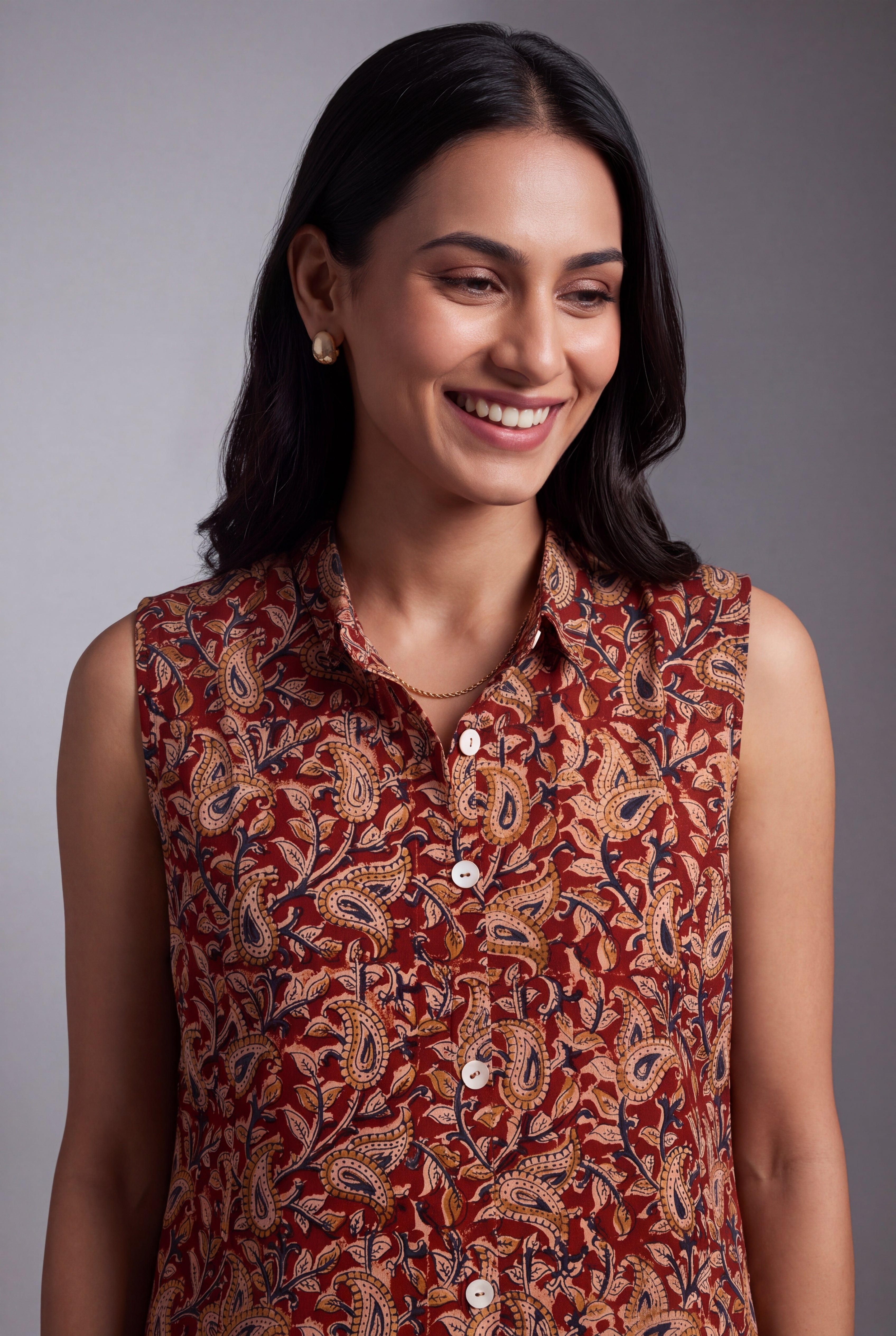 Rust Kalamkari inspired Amra Print Co-ord Set