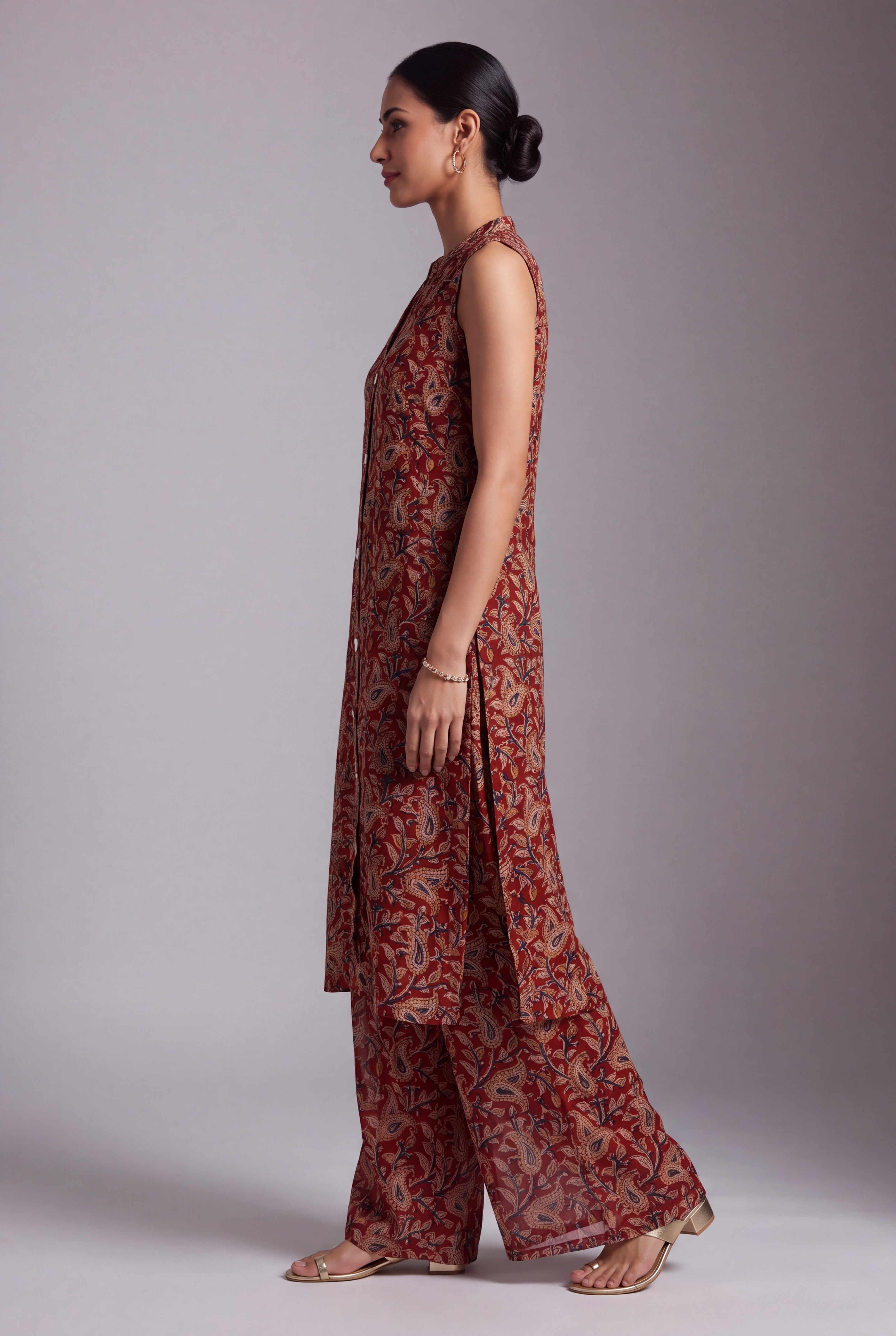 Rust Kalamkari inspired Amra Print Co-ord Set