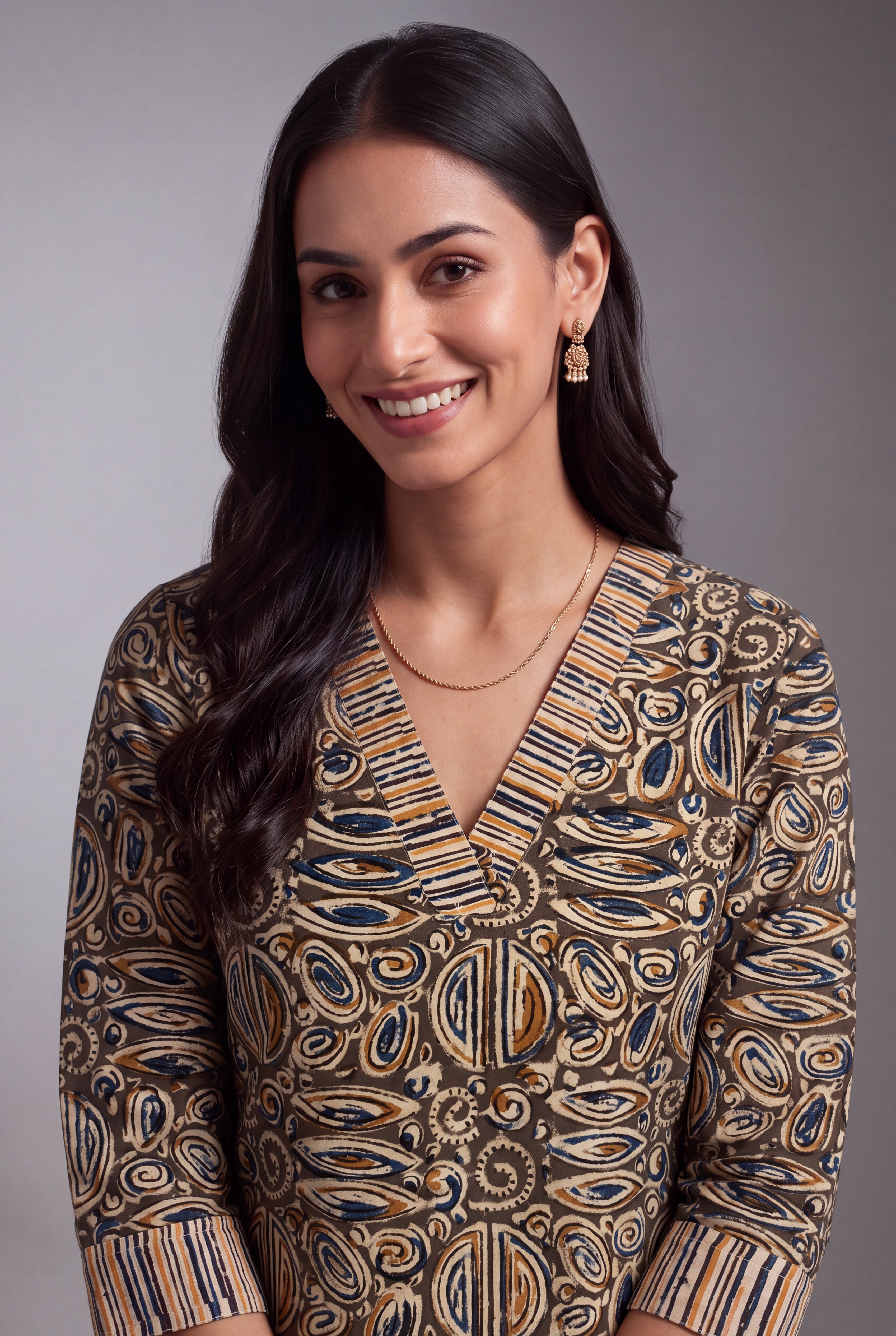 Olive Batik-Inspired Āvart-Print Co-ord Set