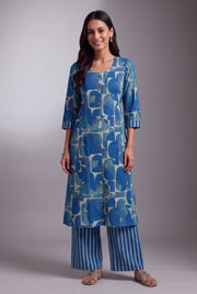 Aqua Taraṅga A-Line Co-ord Set with Striped Palazzo pants