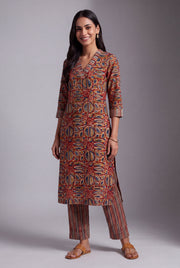 Rust Kuṇḍala Spiral Batik-Print Co-ord Set