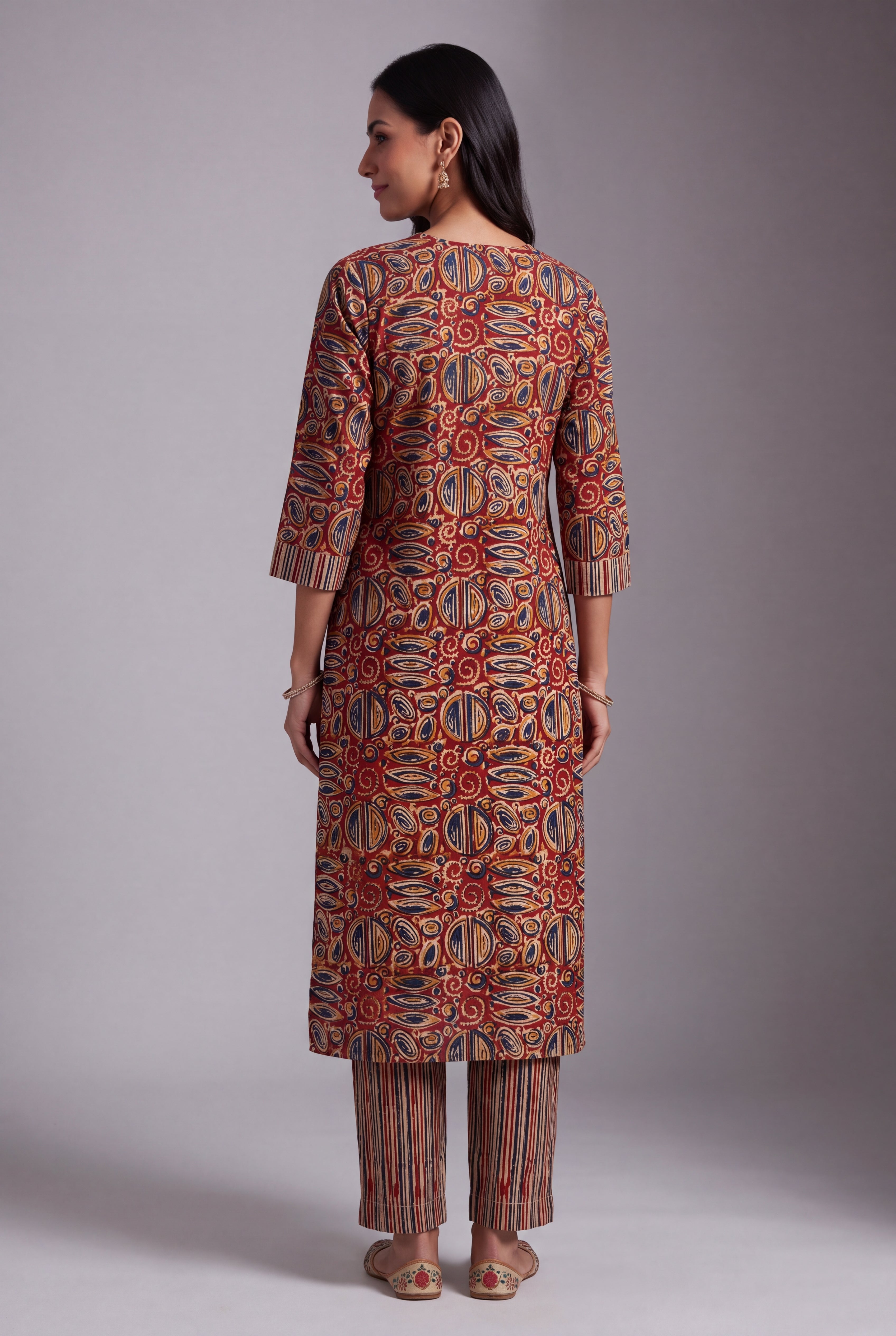 Rust Kuṇḍala Spiral Batik-Print Co-ord Set