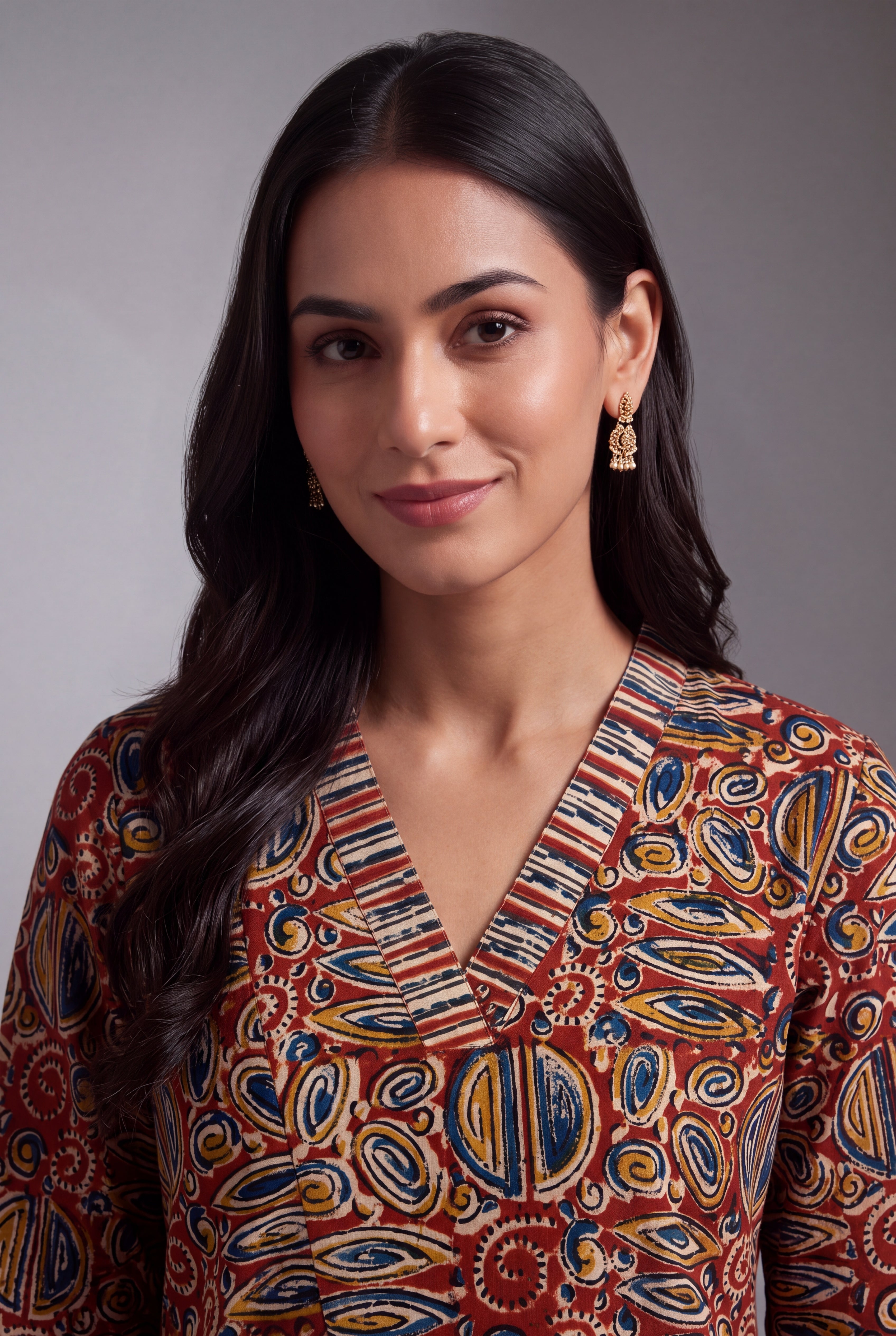 Rust Kuṇḍala Spiral Batik-Print Co-ord Set
