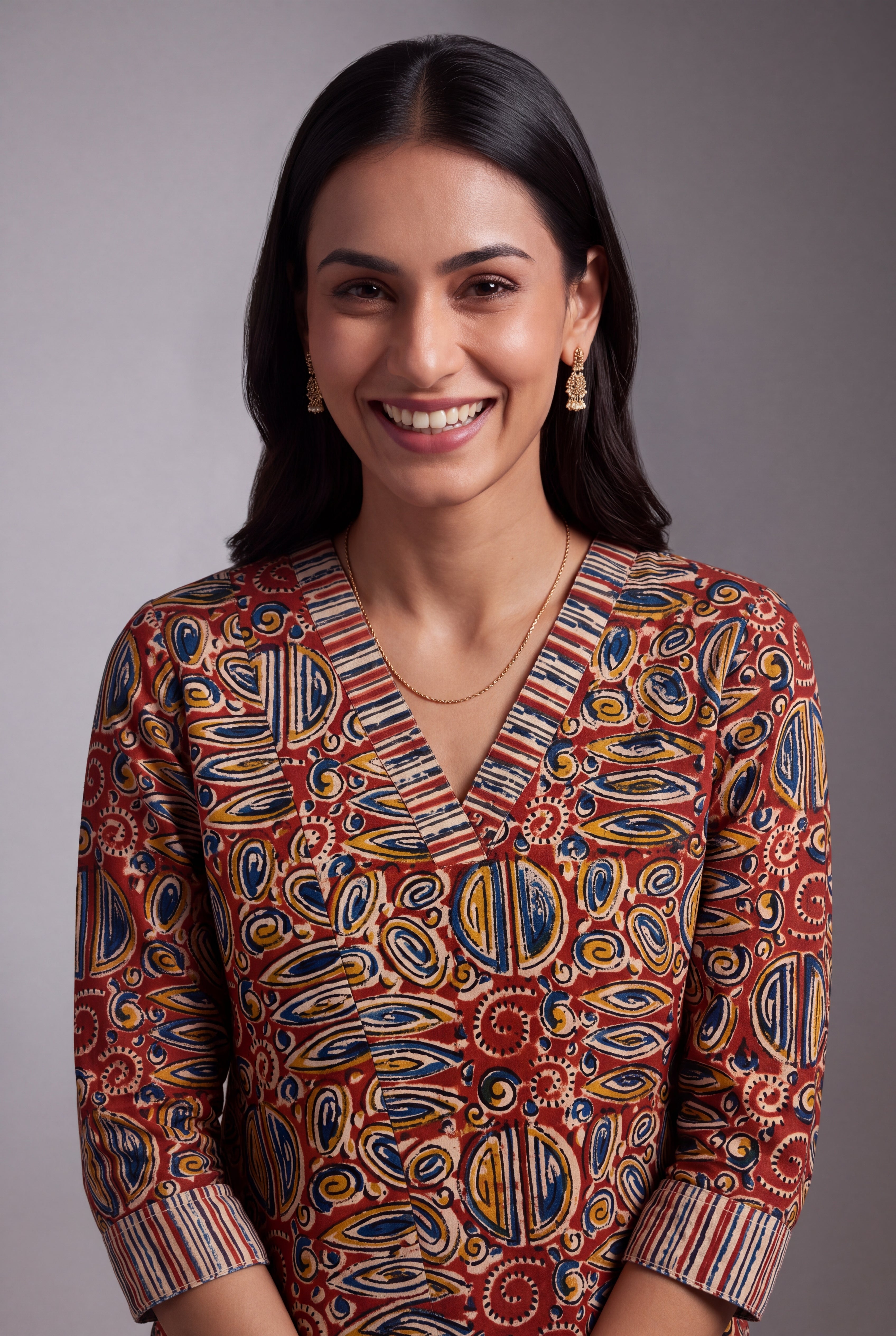 Rust Kuṇḍala Spiral Batik-Print Co-ord Set
