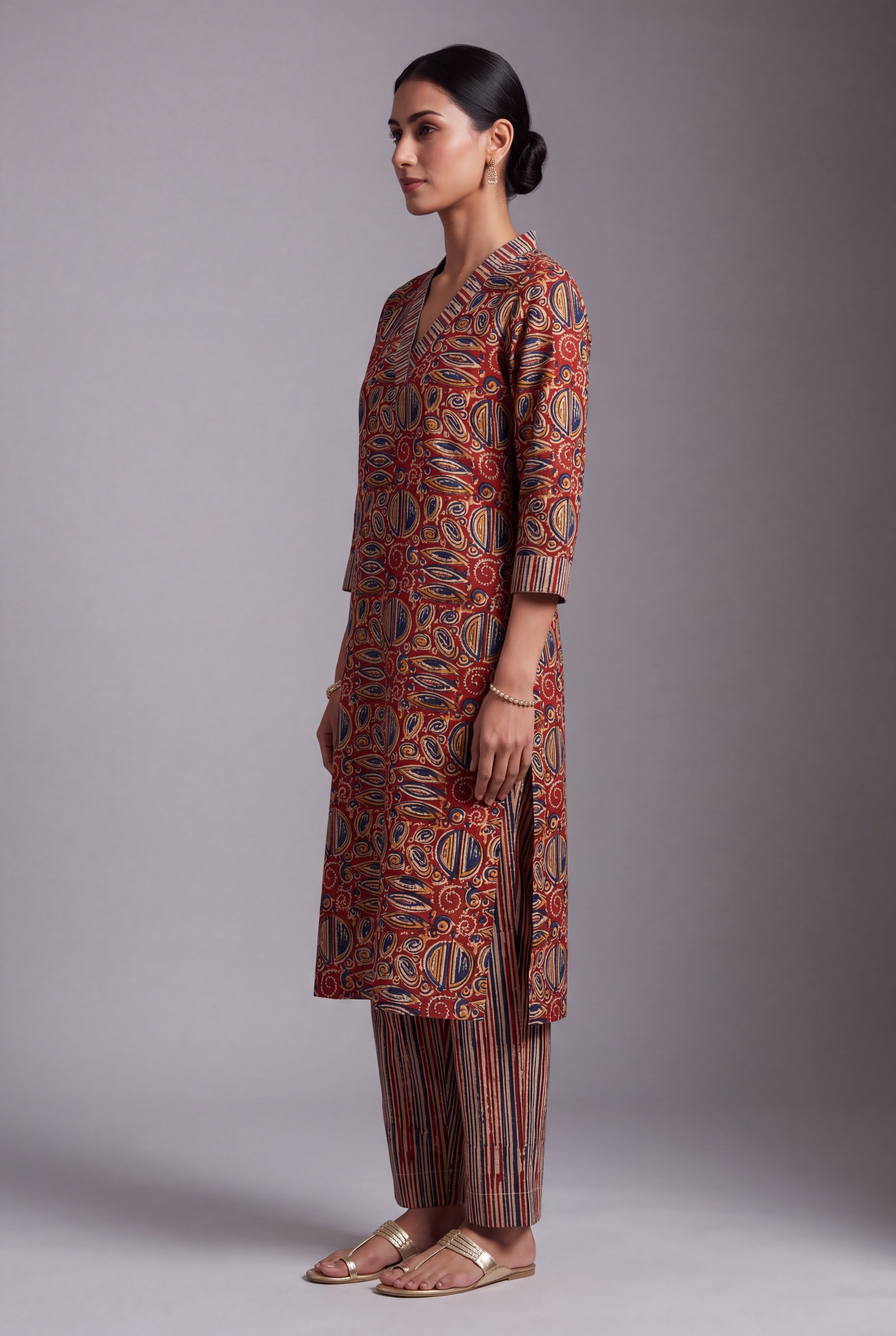Rust Kuṇḍala Spiral Batik-Print Co-ord Set