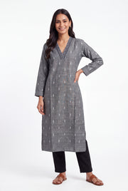 Cloudy Grey Cotton Megha Rekhā Kurti