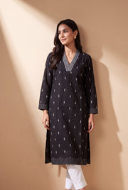 Black Cotton Megha Rekhā Kurti