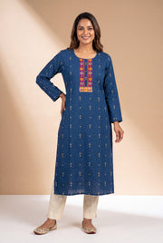 Indigo Blue Kurti with Sumana threadwork