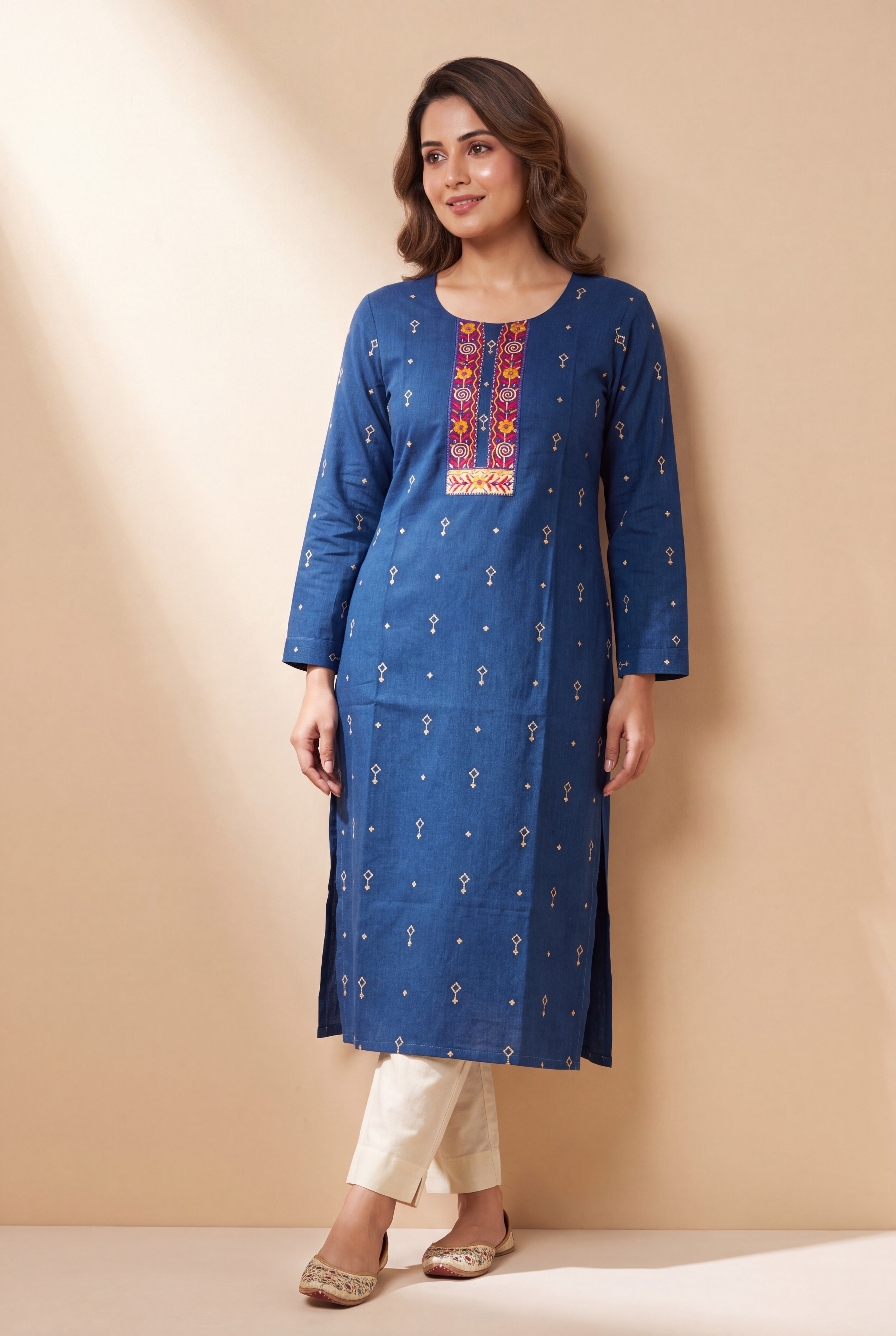 Indigo Blue Kurti with Sumana threadwork