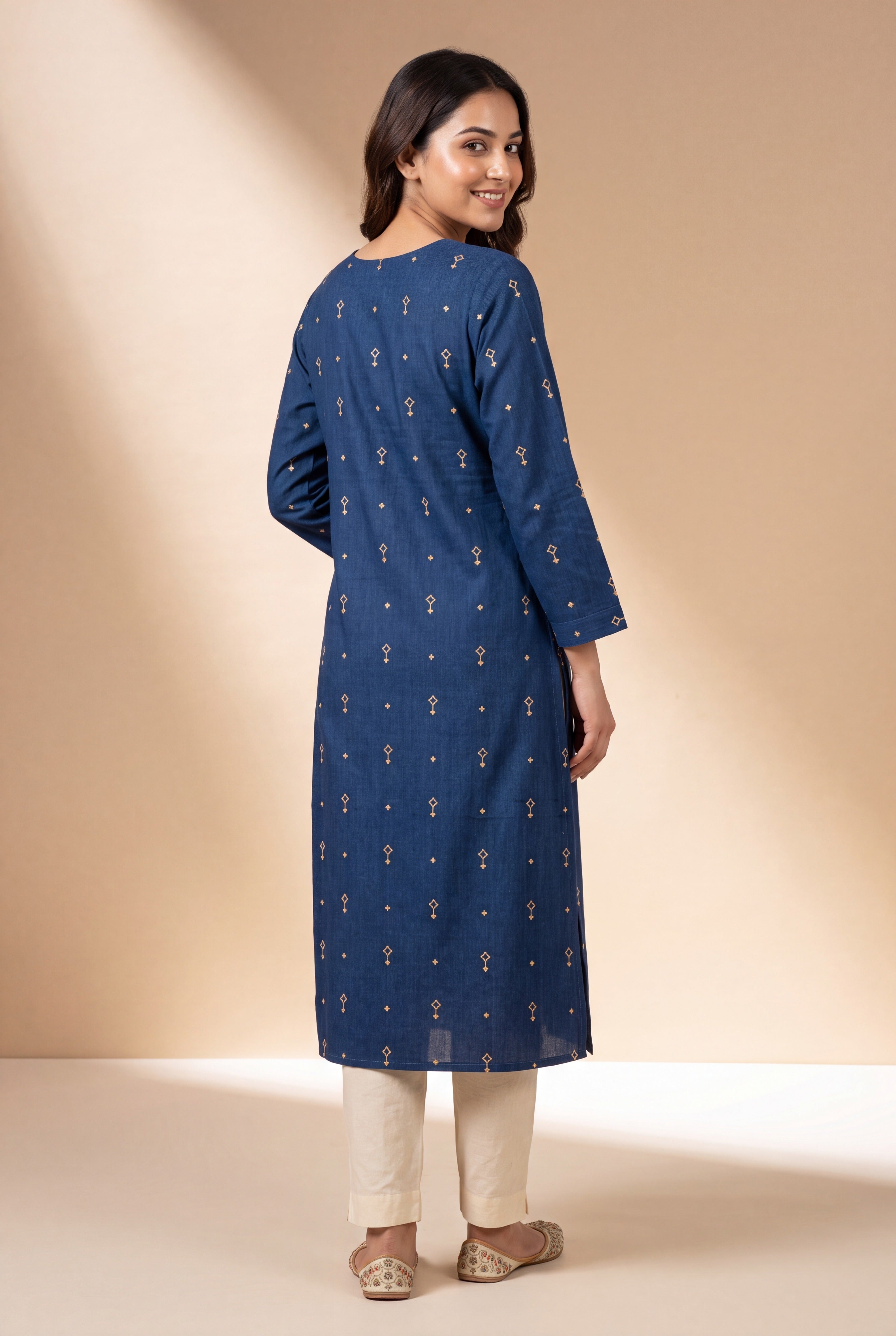 Indigo Blue Kurti with Sumana threadwork