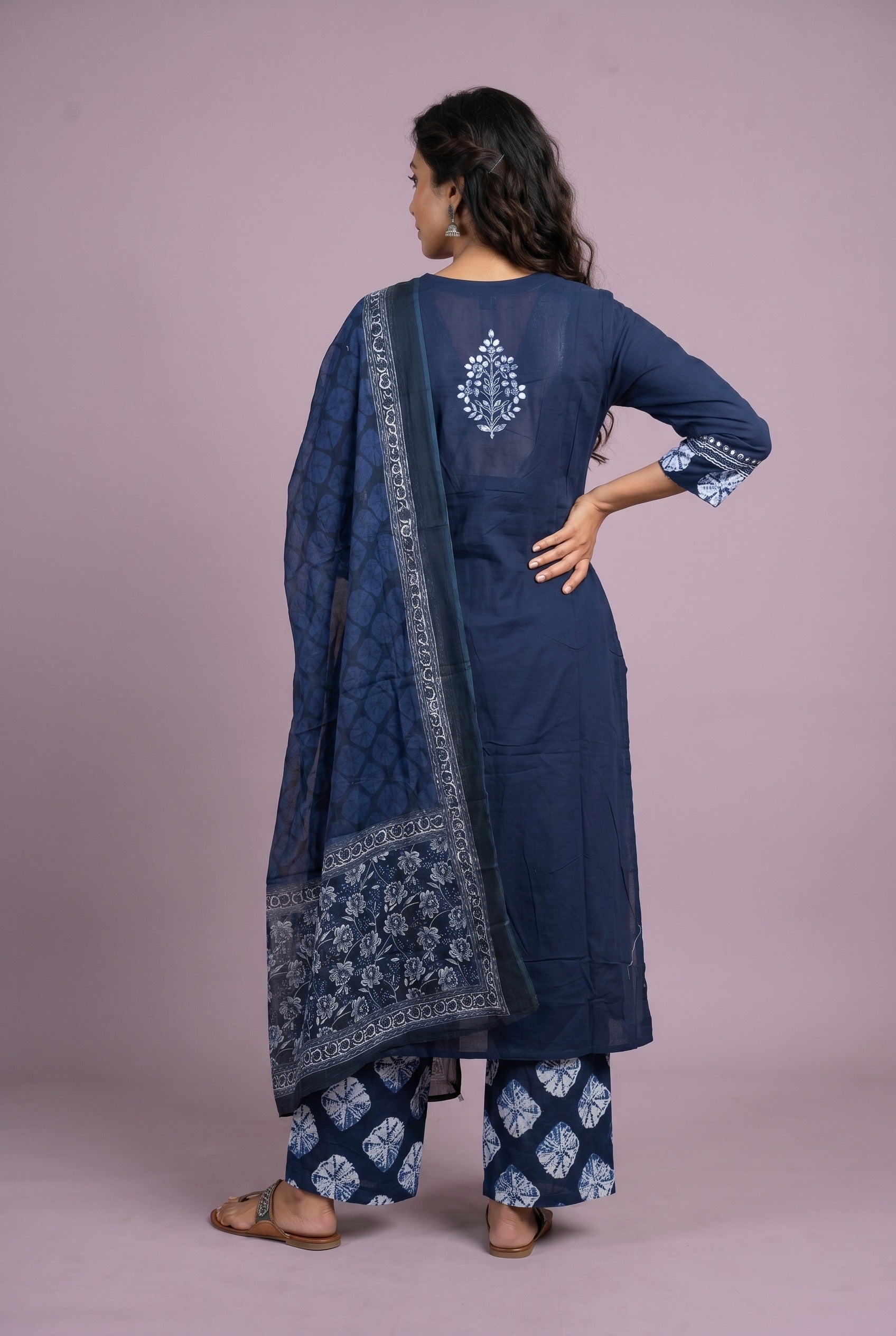 Indigo Mandara Cotton Salwar Kameez