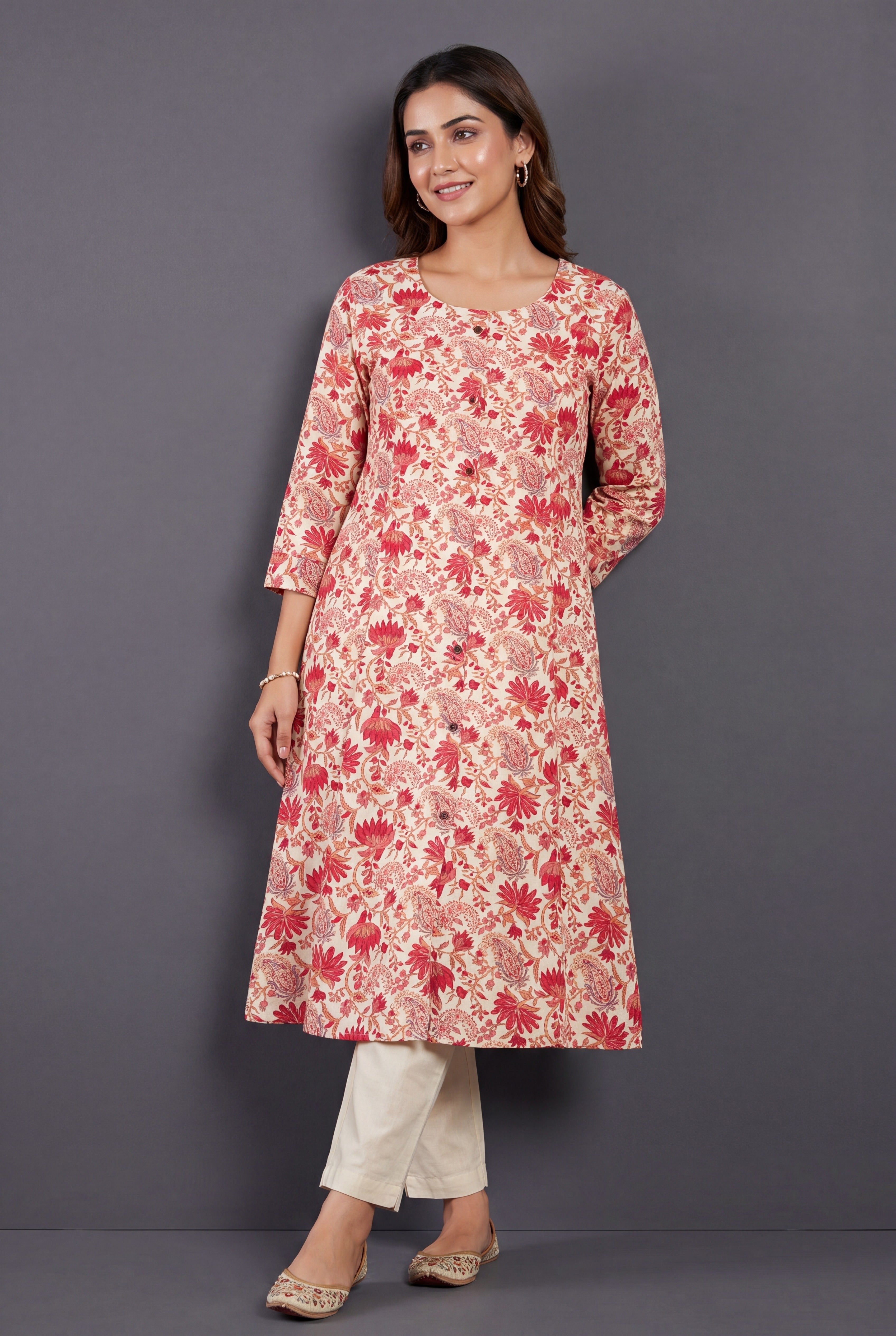 Ivory Kokanada Khadi Cotton Kurti