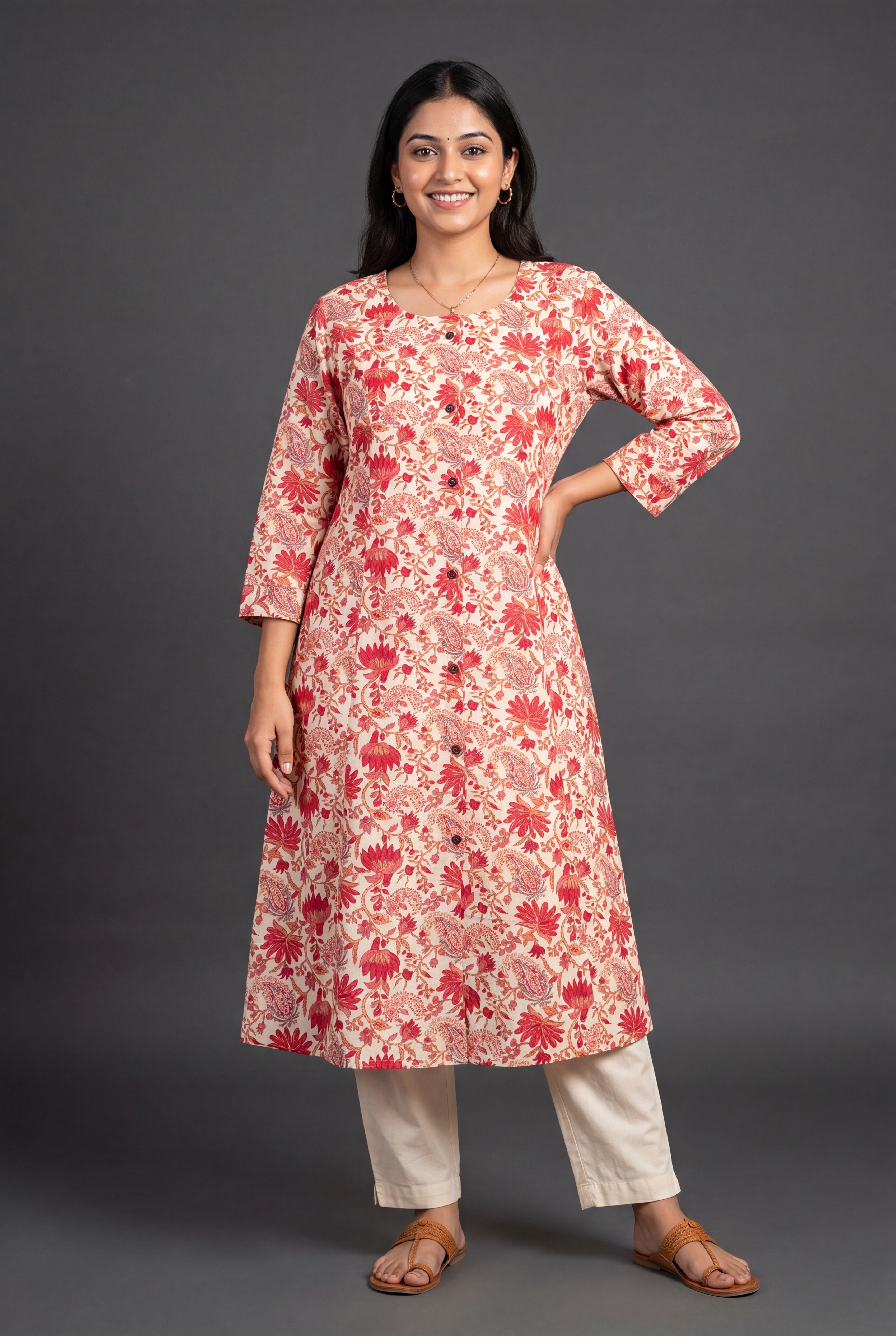 Ivory Kokanada Khadi Cotton Kurti