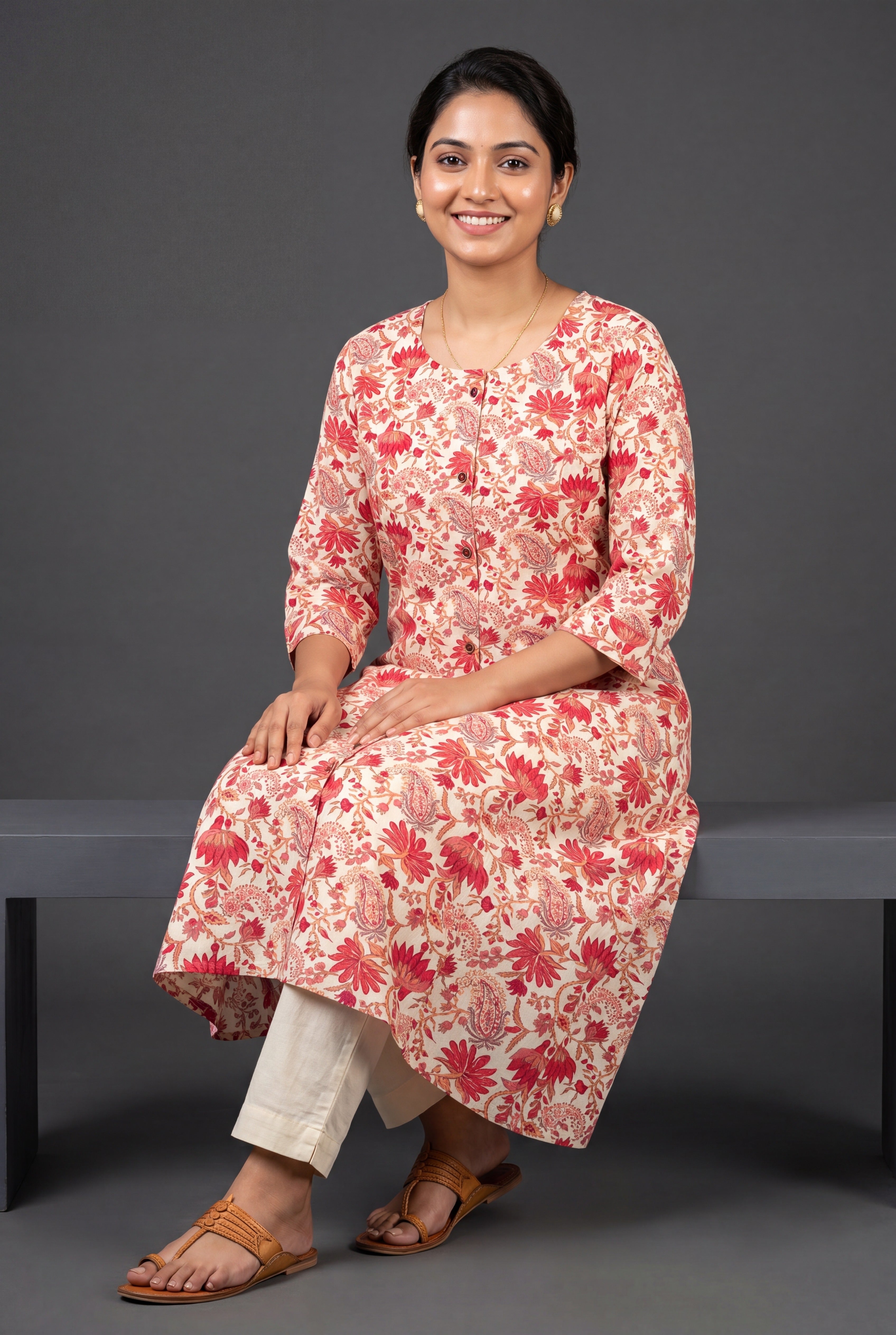 Ivory Kokanada Khadi Cotton Kurti