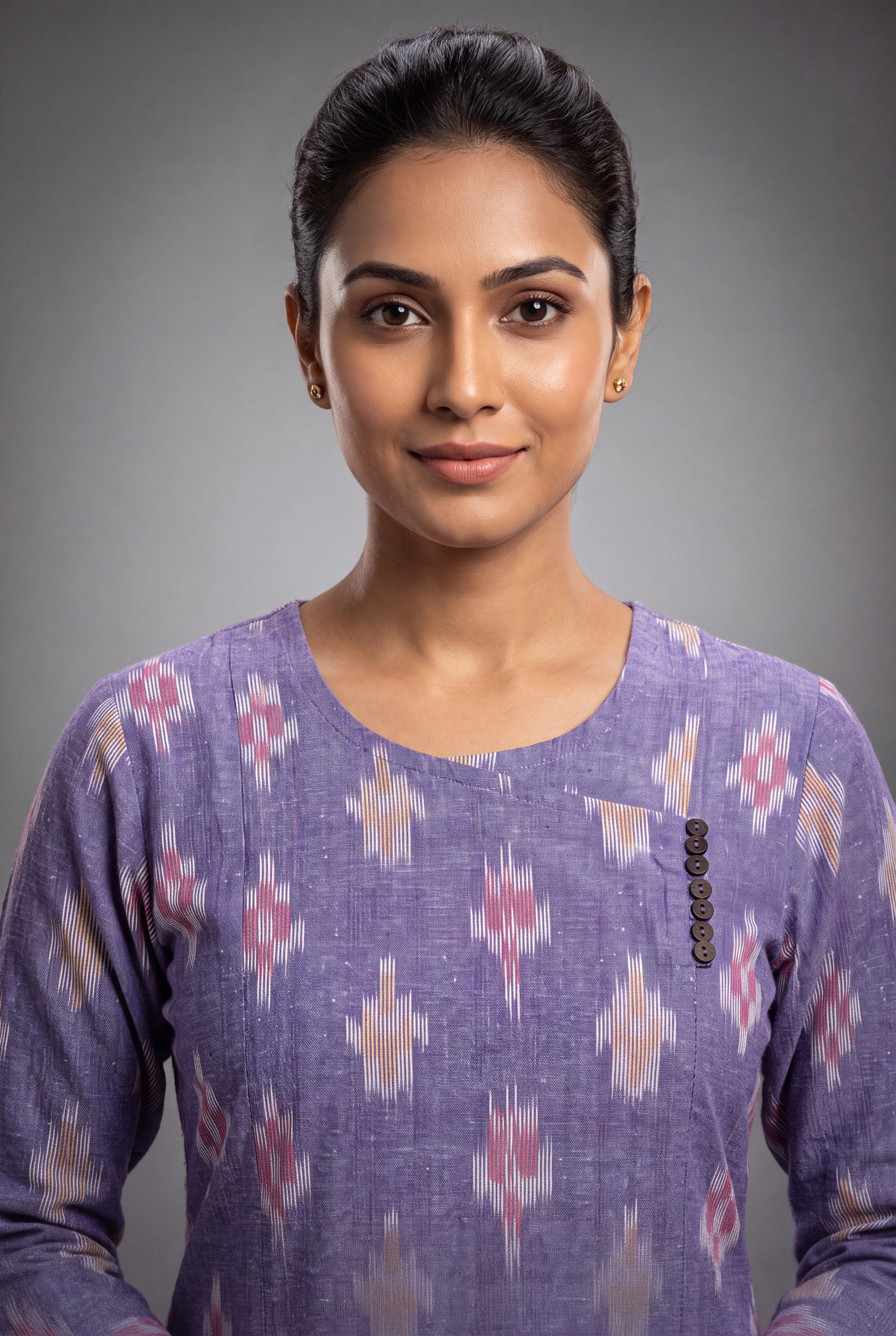 Lavender Ikkat Angarkha Kurti