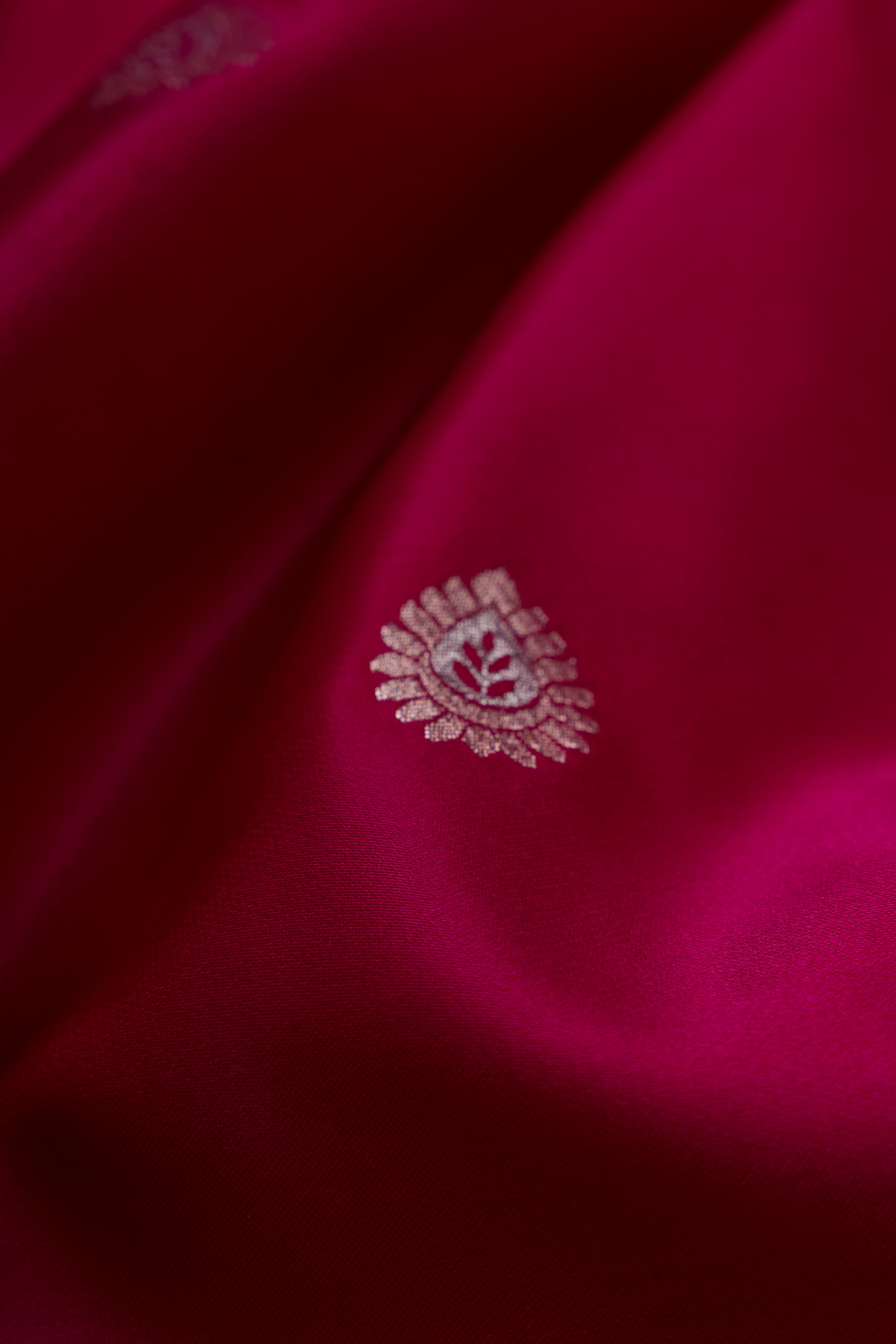 Rani Pink Katan Silk Banarasi Saree with Resham Meenakari Pallu