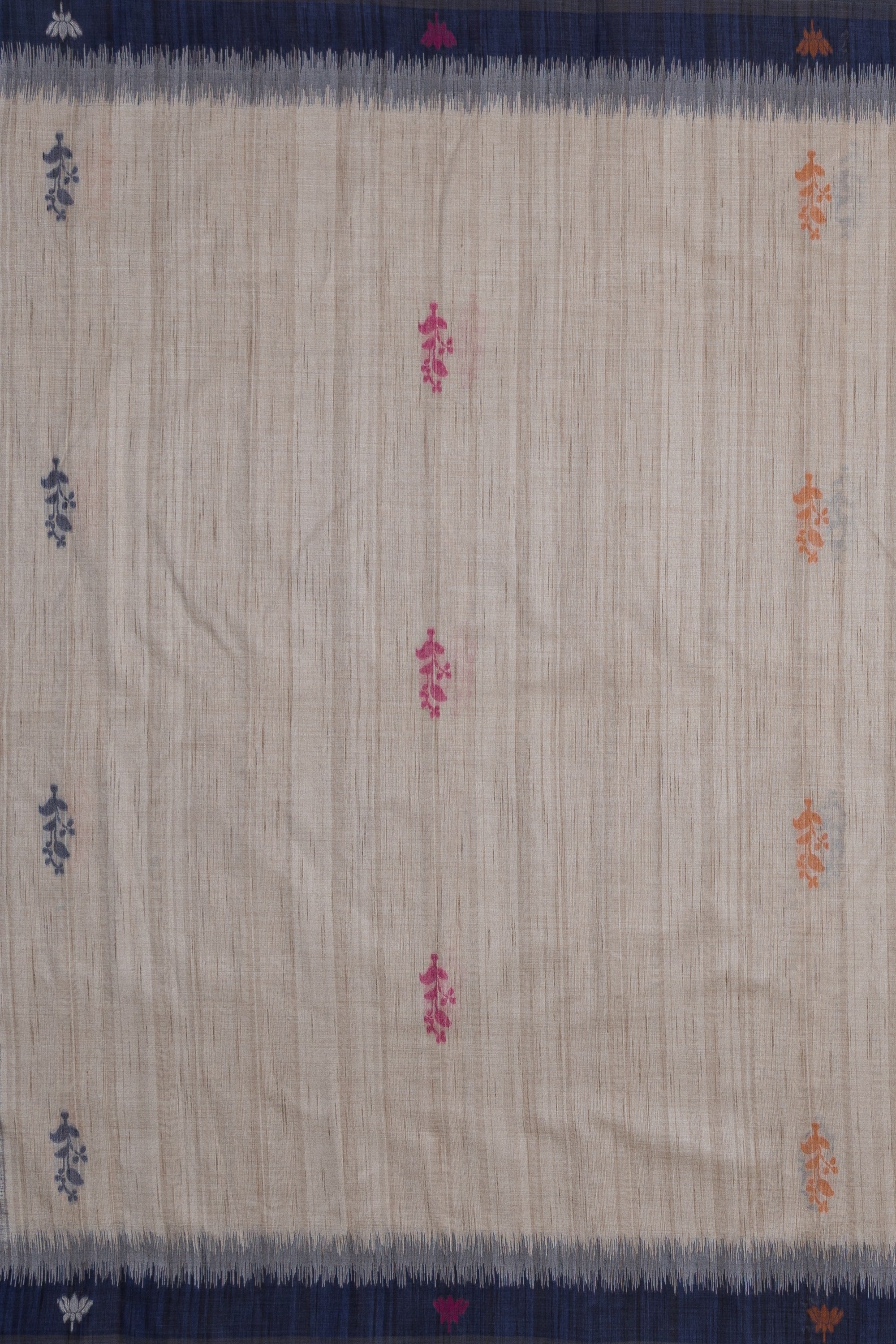 Midnight Purple and Cream Paithani-Concept Saree with Nandi Pallu and Floral Pallu