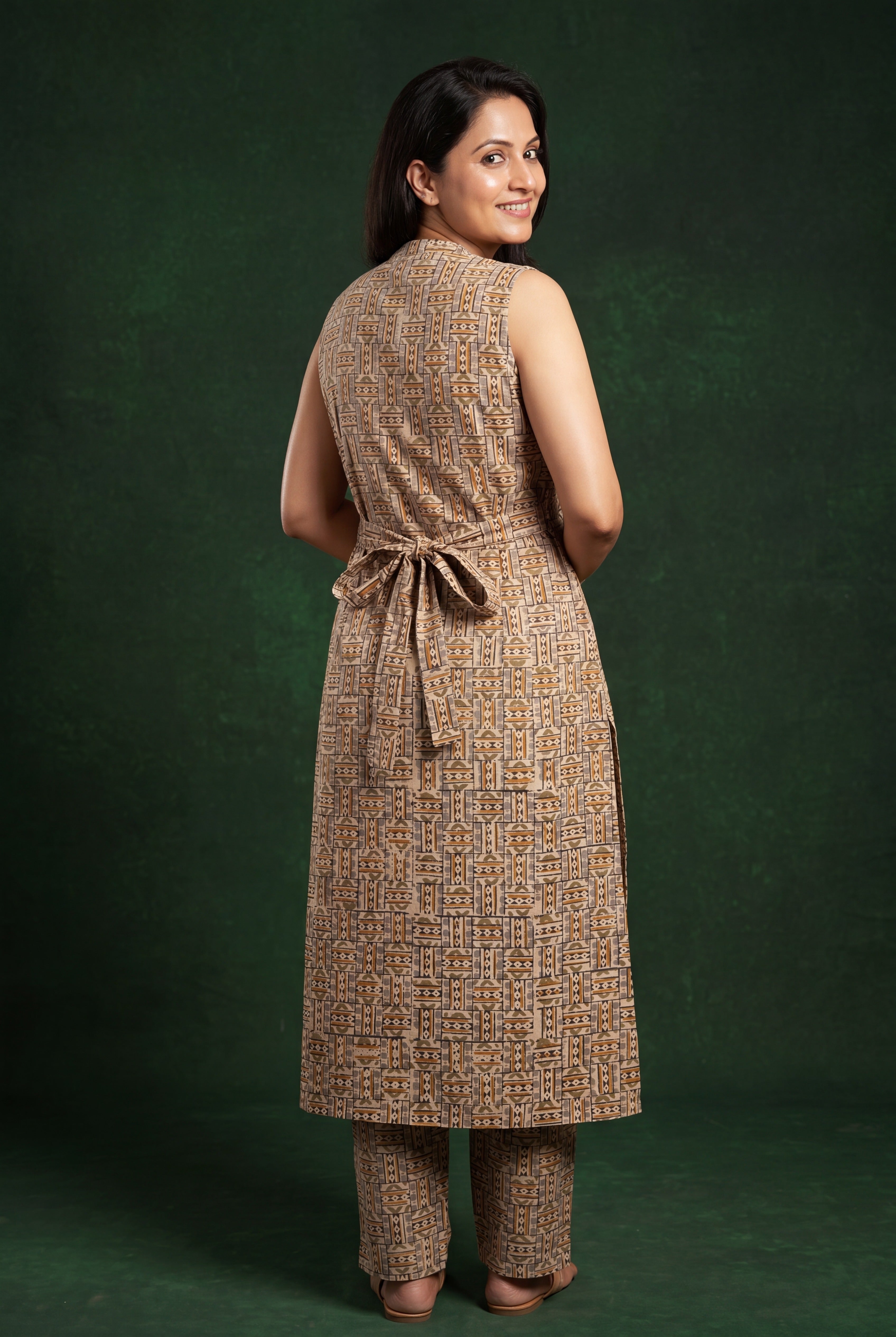 Mritika Cotton Kurti with Kutchi Tribal Geometric Print