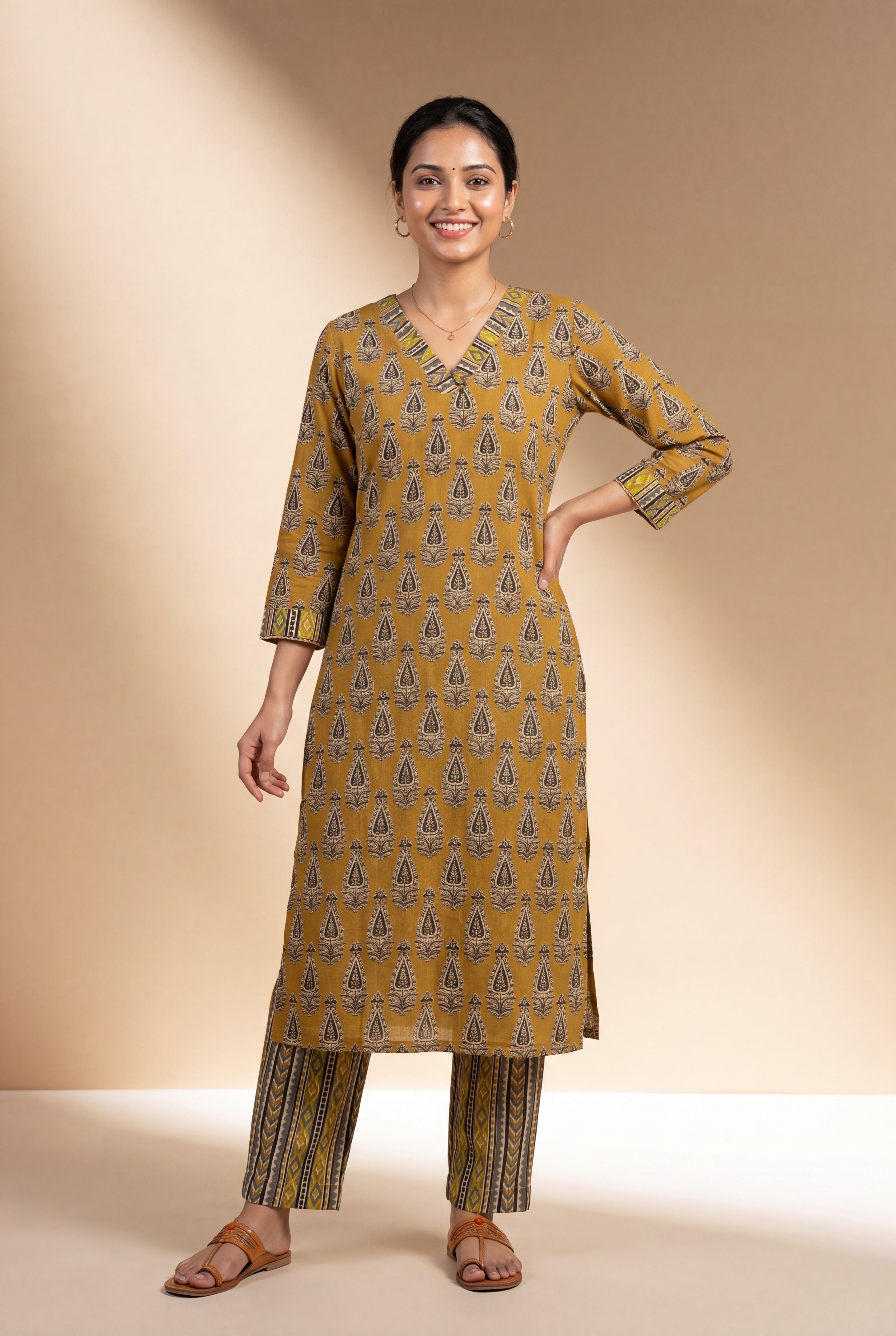 Mustard Kalikā Co-ord Set