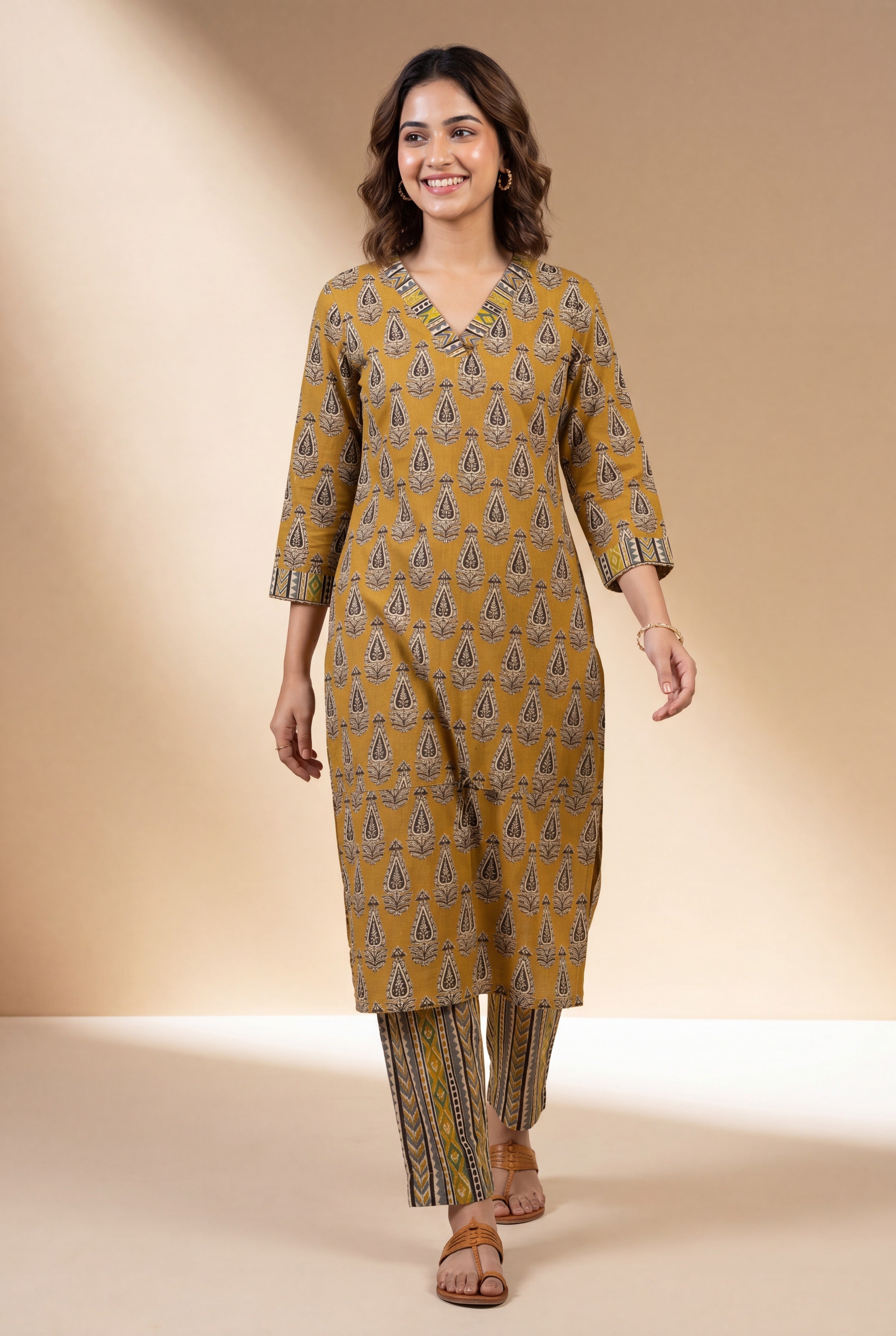 Mustard Kalikā Co-ord Set