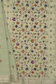 Pastel Green Cotton Paithani Saree with Asawali-Prasūna Pallu