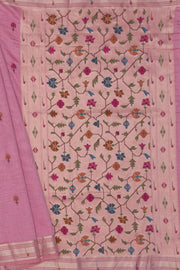 Pastel Pink Cotton Paithani Saree with Asawali-Prasūna Pallu