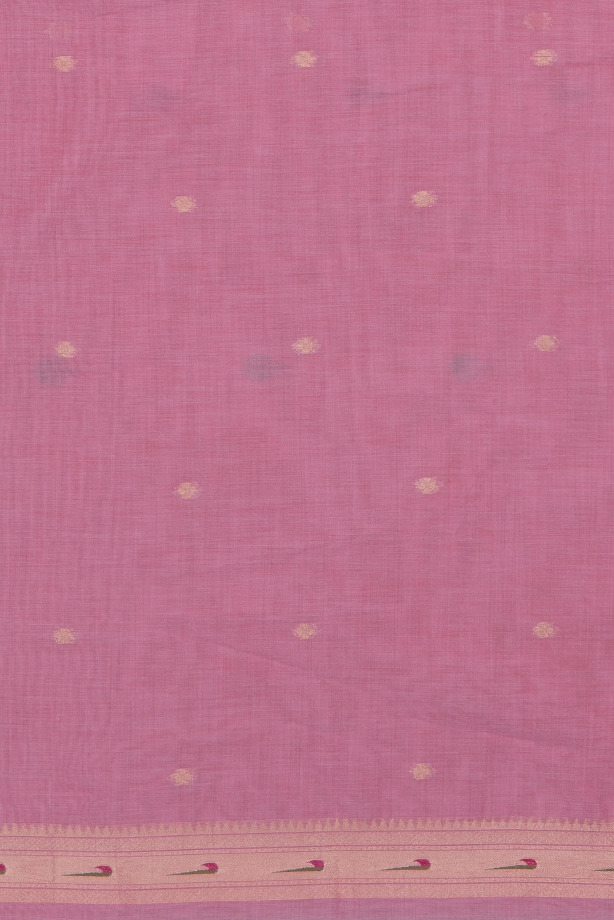 Pastel Pink Cotton Paithani Saree with Asawali-Prasūna Pallu
