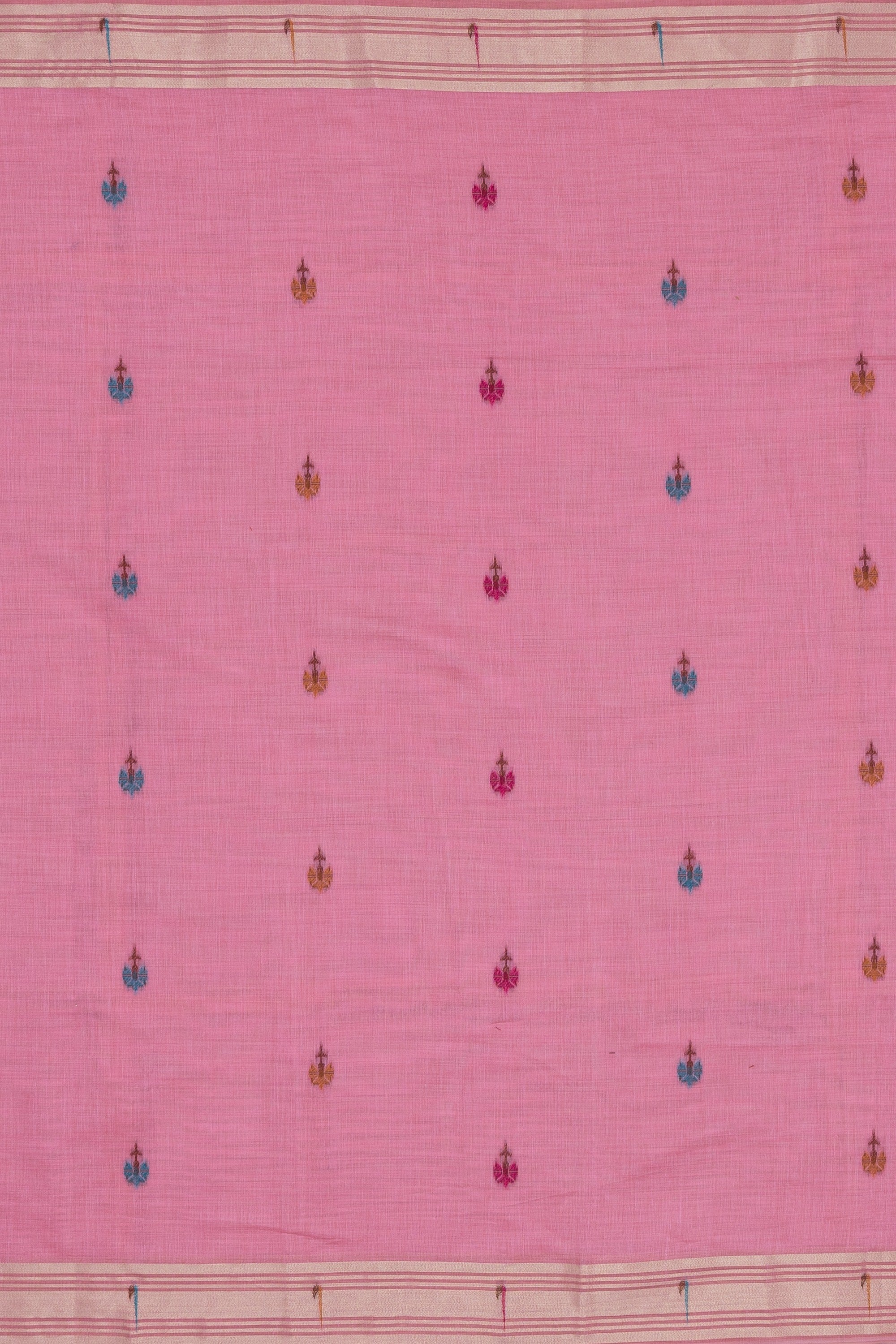 Pastel Pink Cotton Paithani Saree with Asawali-Prasūna Pallu