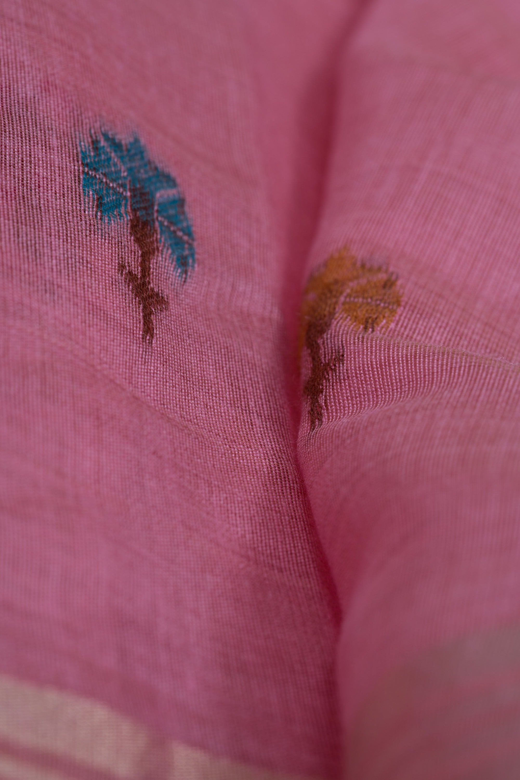 Pastel Pink Cotton Paithani Saree with Asawali-Prasūna Pallu