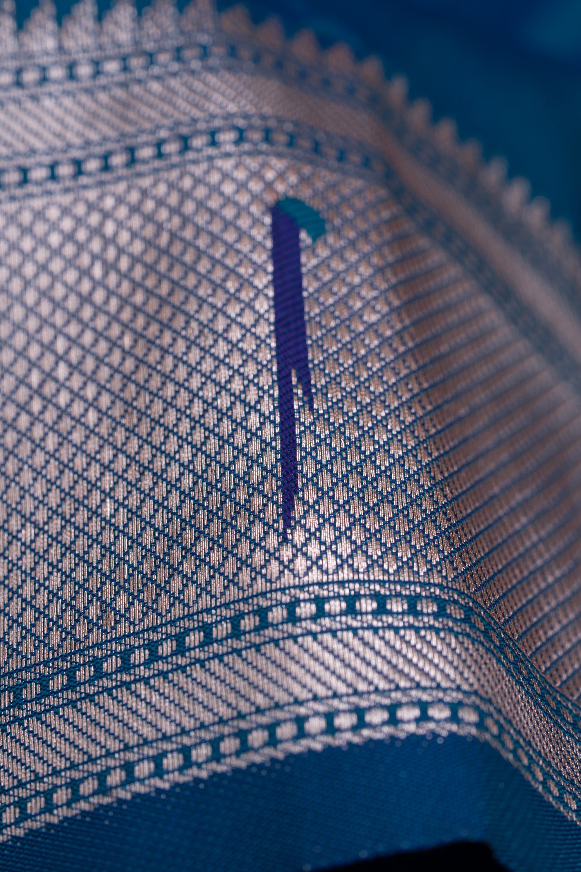 Peacock Blue Katan Silk Paithani Saree with Multicolour Munya border and Śuka-Mayūra Pallu