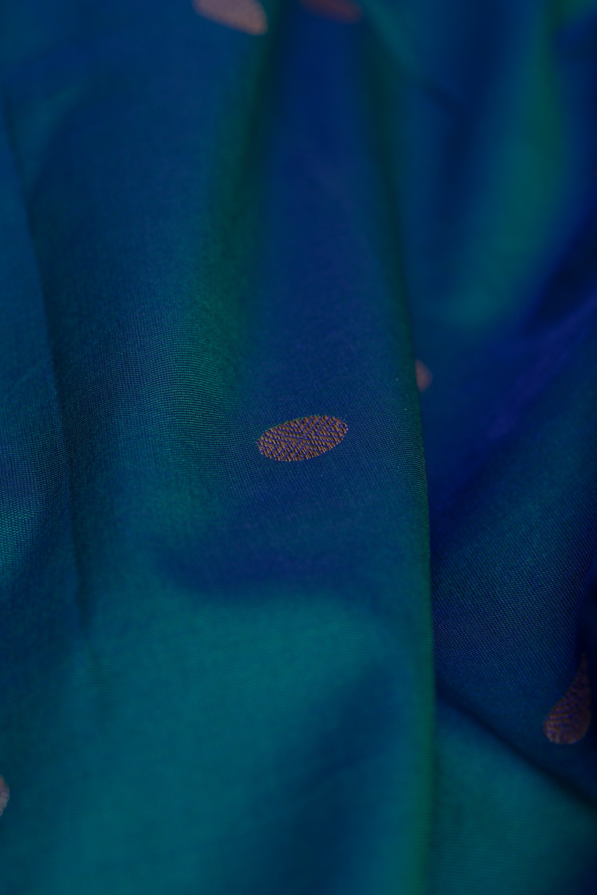 Peacock Blue Katan Silk Paithani Saree with Padma–Śuka–Mayūra Pallu and Zari butti