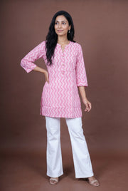 Pink Leher Short Kurti