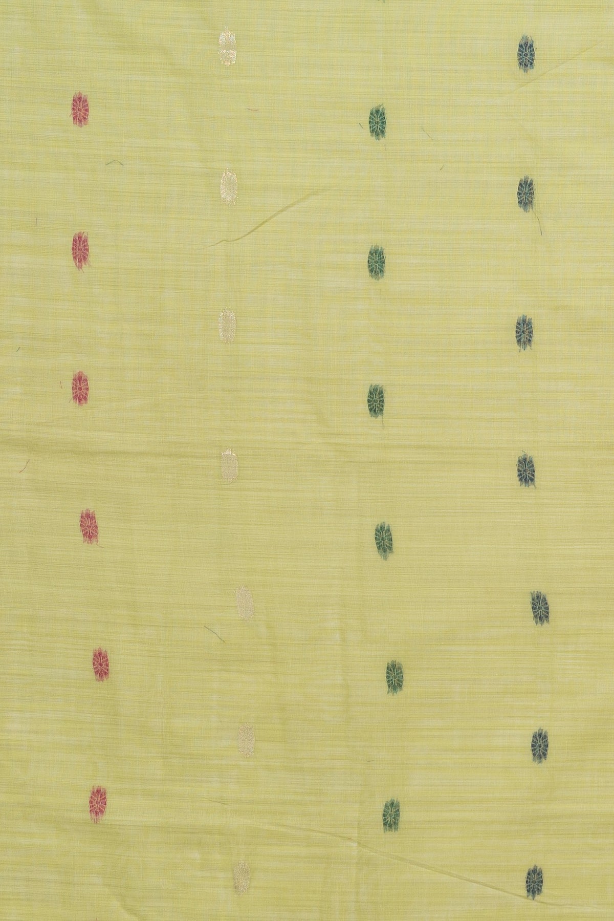 Pista Green Jamdhani Cotton Paithani Saree with Meena Mor butti and Meenakari Mor Pallu