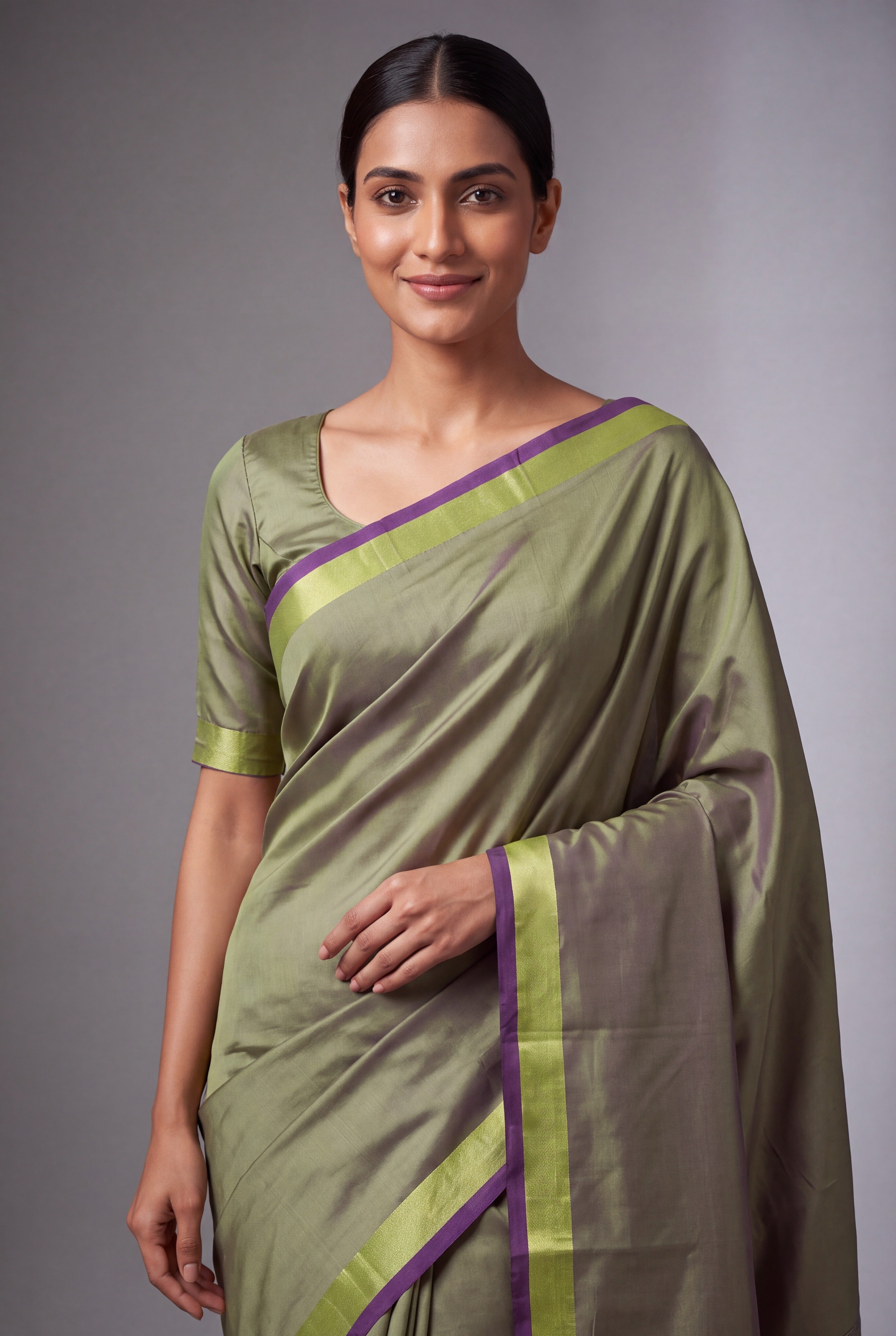 Pistachio Green Katan Silk Paithani with Rani Pink Mayur butti