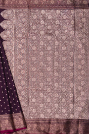 Plum Purple Soft Silk Banarasi Saree with Gold Zari Suvarṇa Padma Pallu